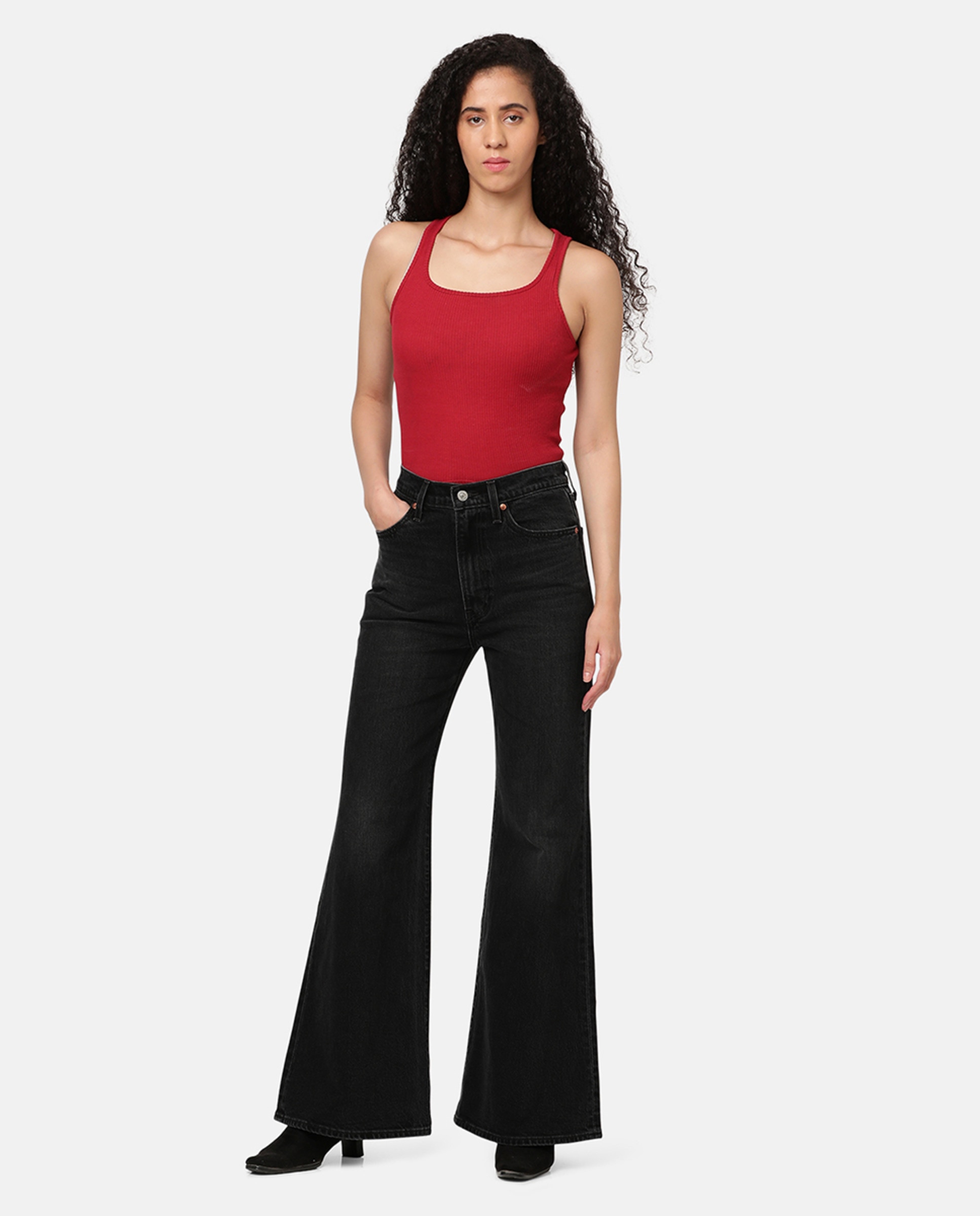 Imagem 0 de Jeans Straight Ribcage™ Bells de Cintura Subida