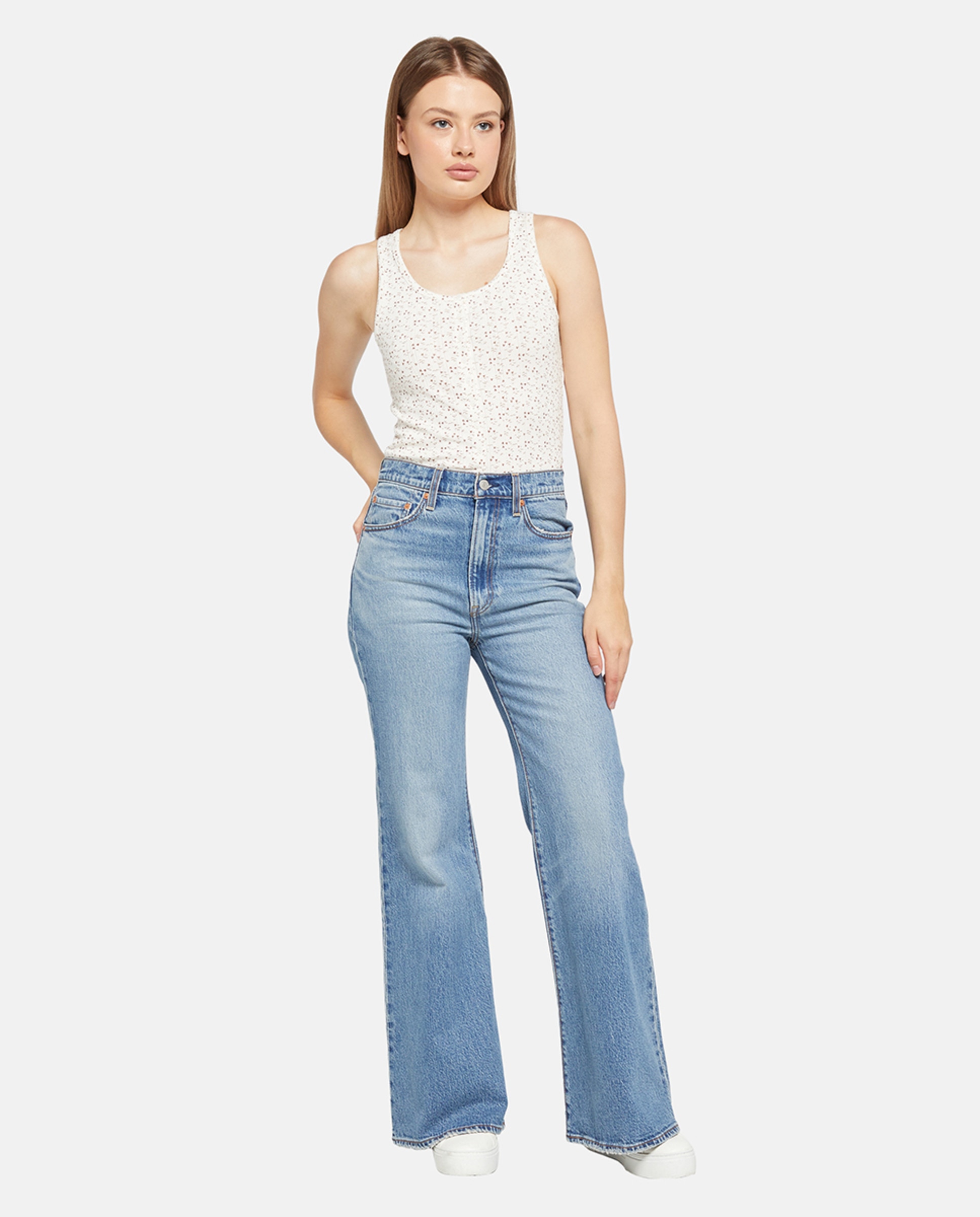 Imagem 0 de Jeans Straight Ribcage™ Bells de Cintura Subida