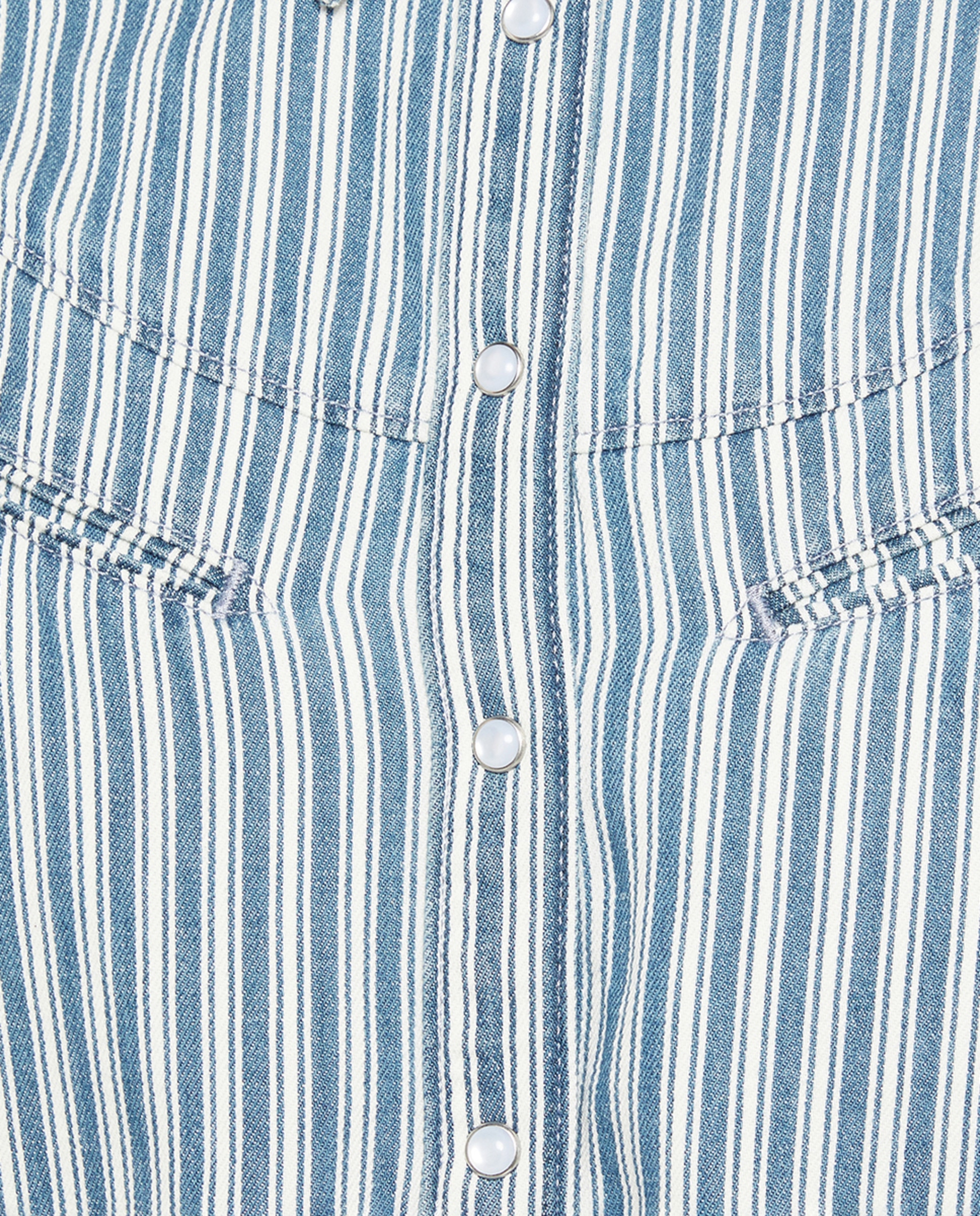 Camisa de Ganga de Algodão e Cânhamo com Manga Curta Azul-claro-3