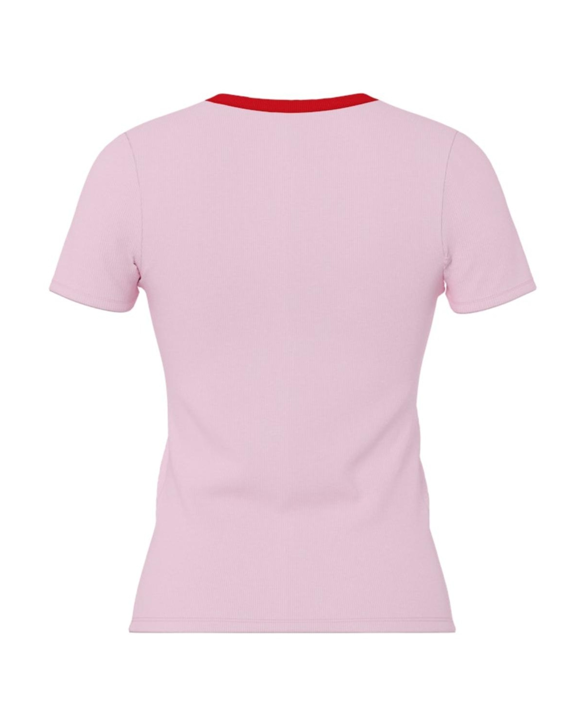 T-shirt de Manga Curta com Decote Redondo Rosa-claro-2