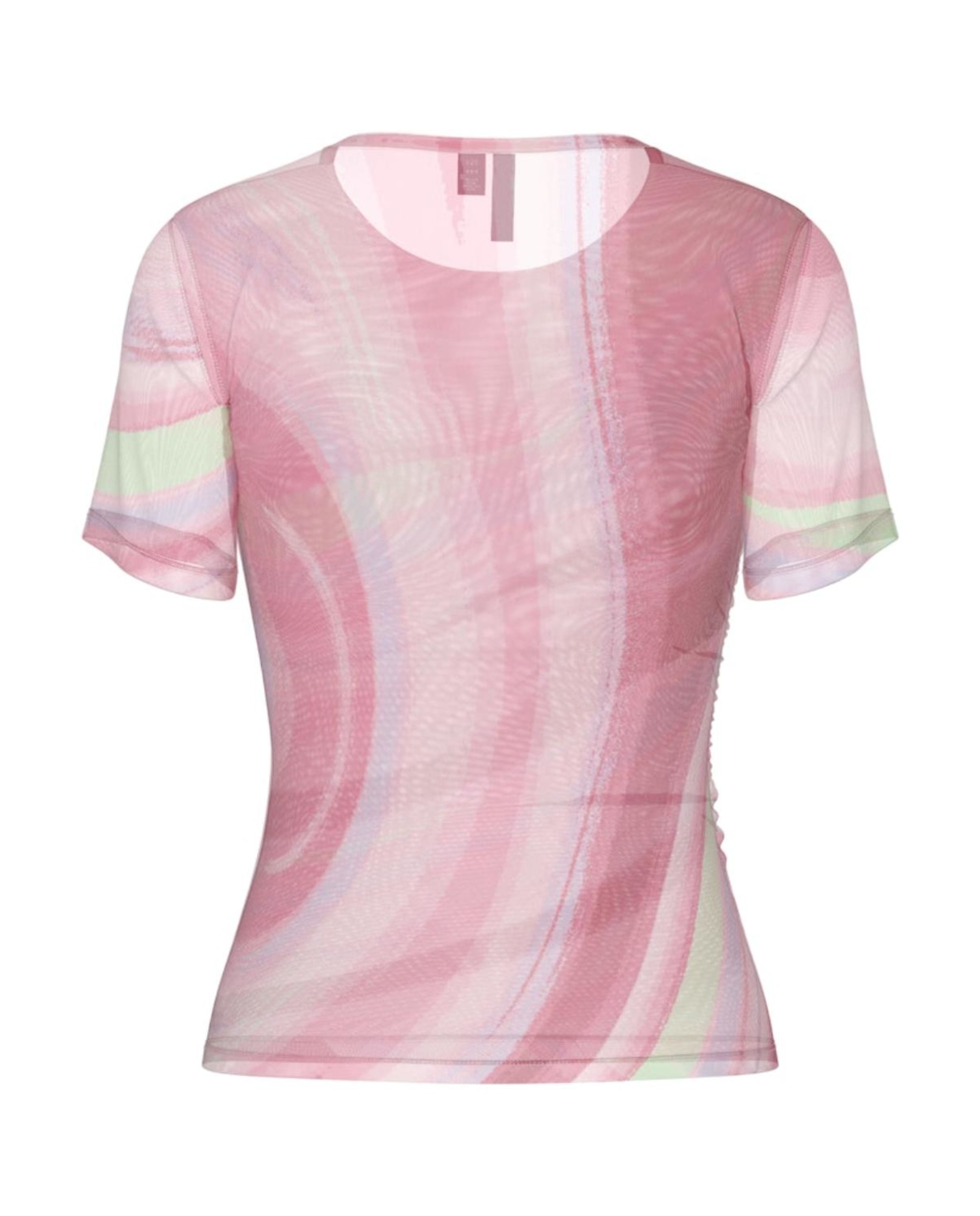 T-shirt de Manga Curta de Tule Elástico Rosa-claro-2