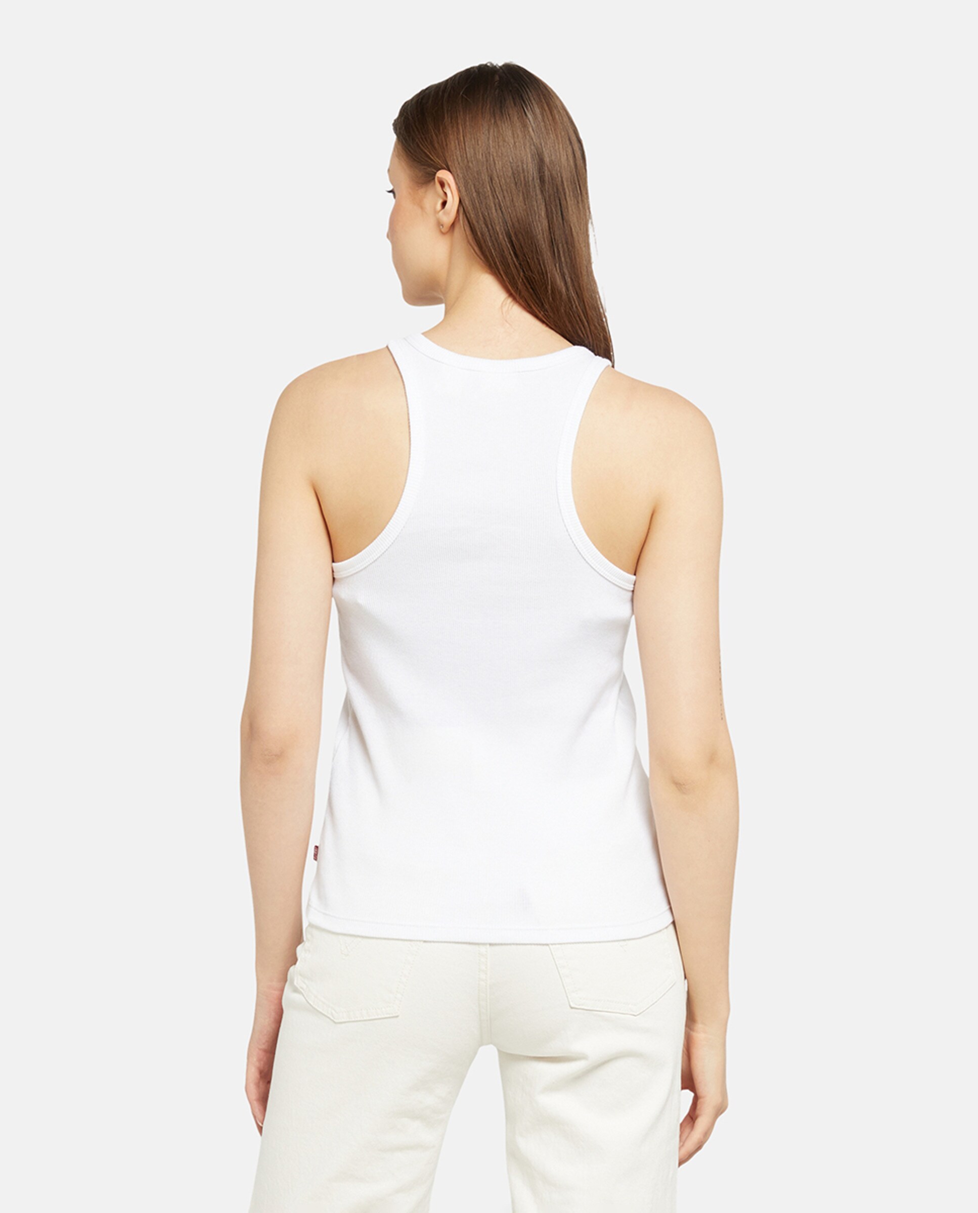 T-shirt sem mangas de mulher Branco-2