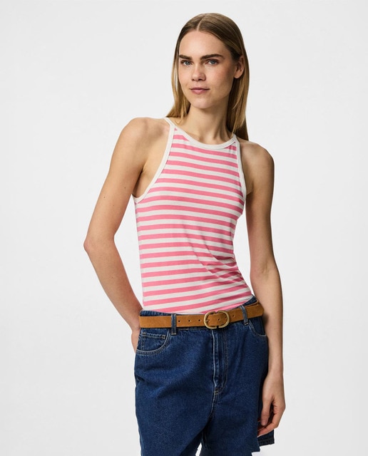 Imagem 0 de T-shirt sem Mangas às Riscas