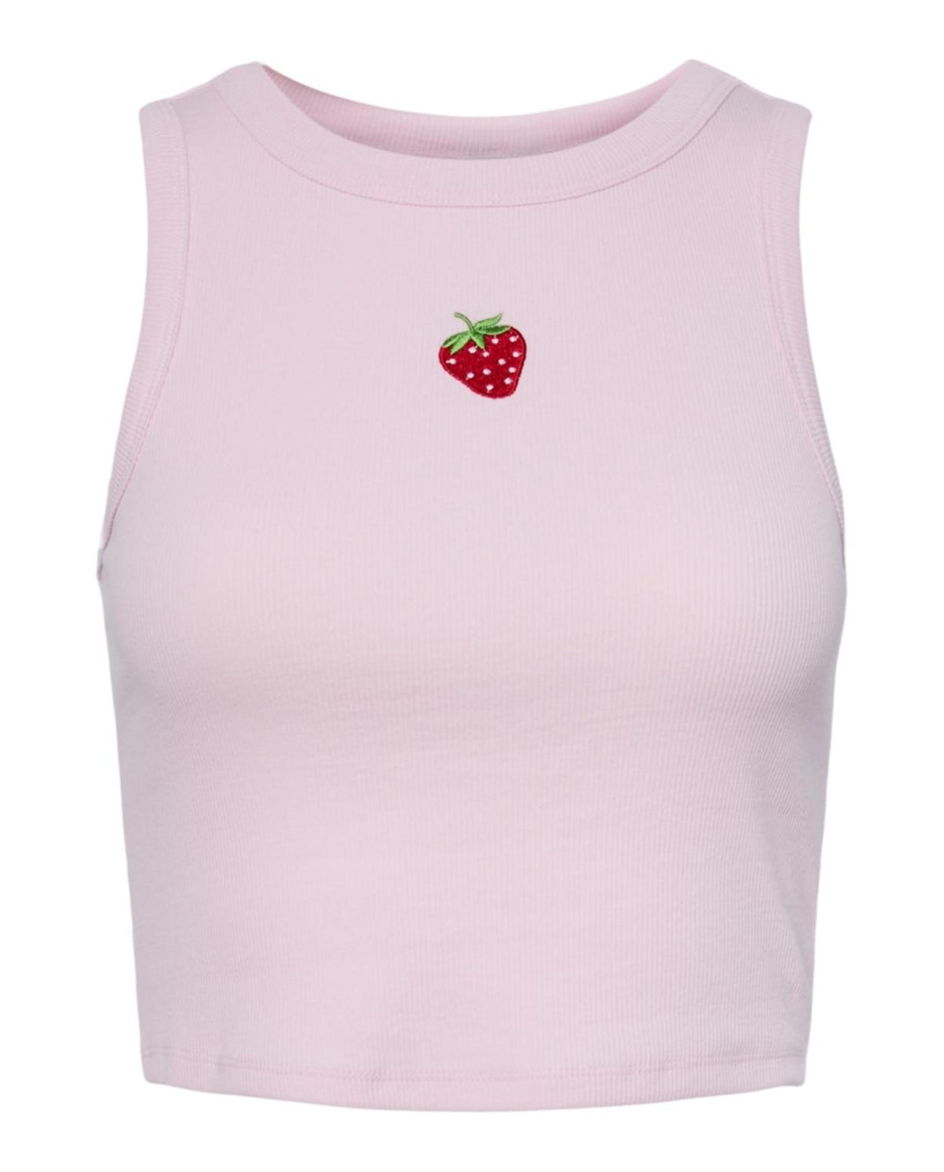 T-shirt Curta sem Mangas Rosa-claro-1