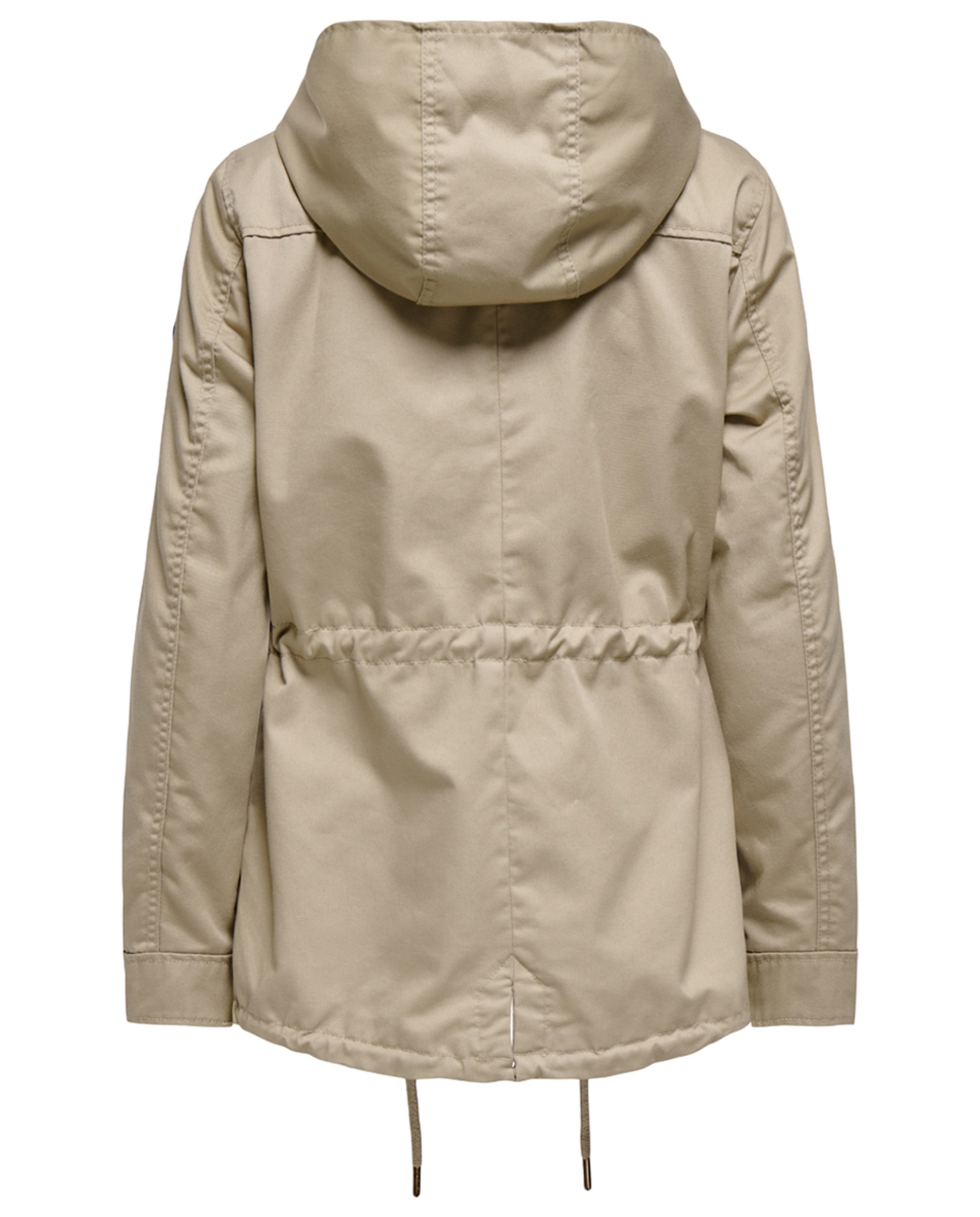 Parka com Fecho de Correr Bege-9