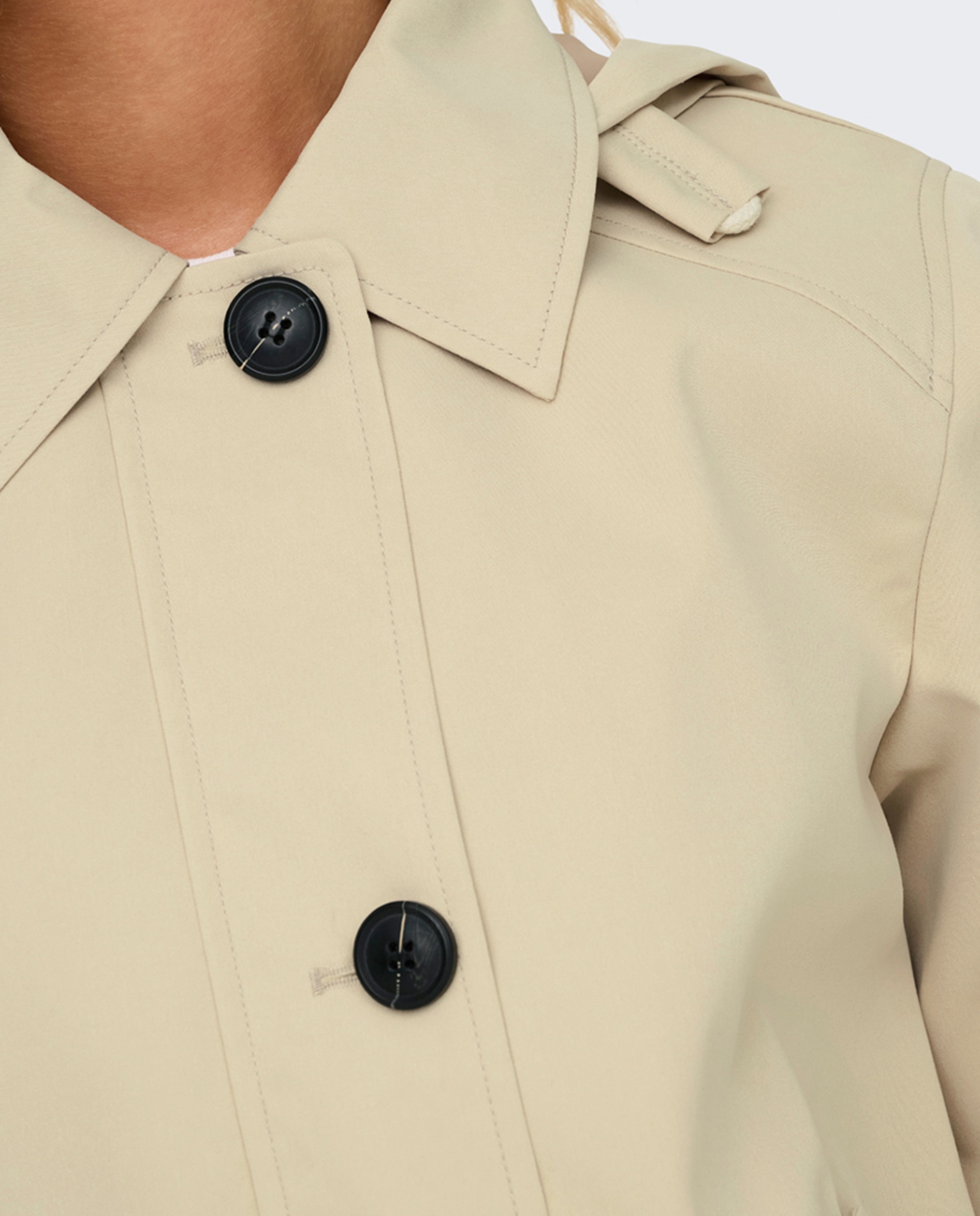 Parka curta de mulher com capuz Branco-gelo-4