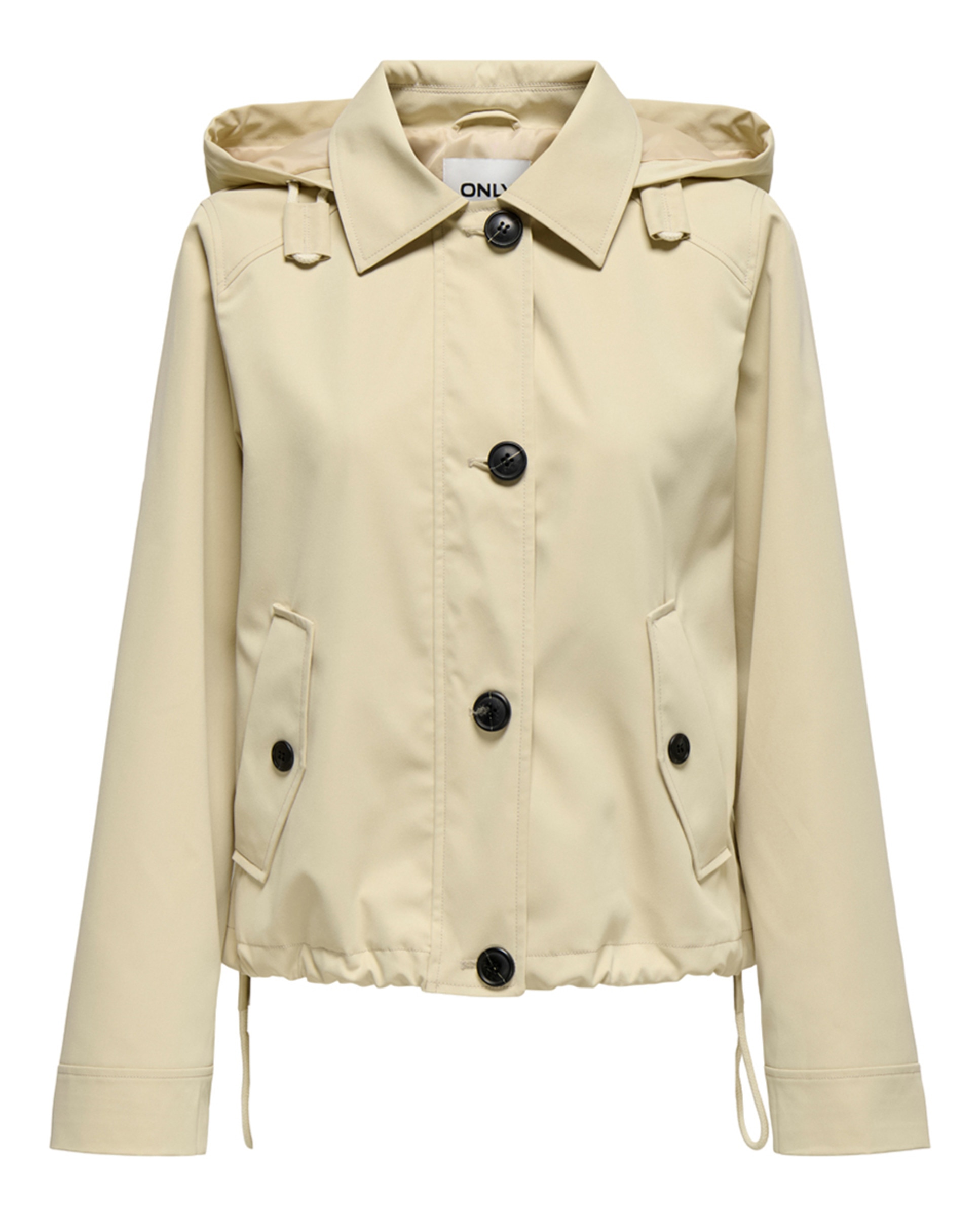 Parka curta de mulher com capuz Branco-gelo-6