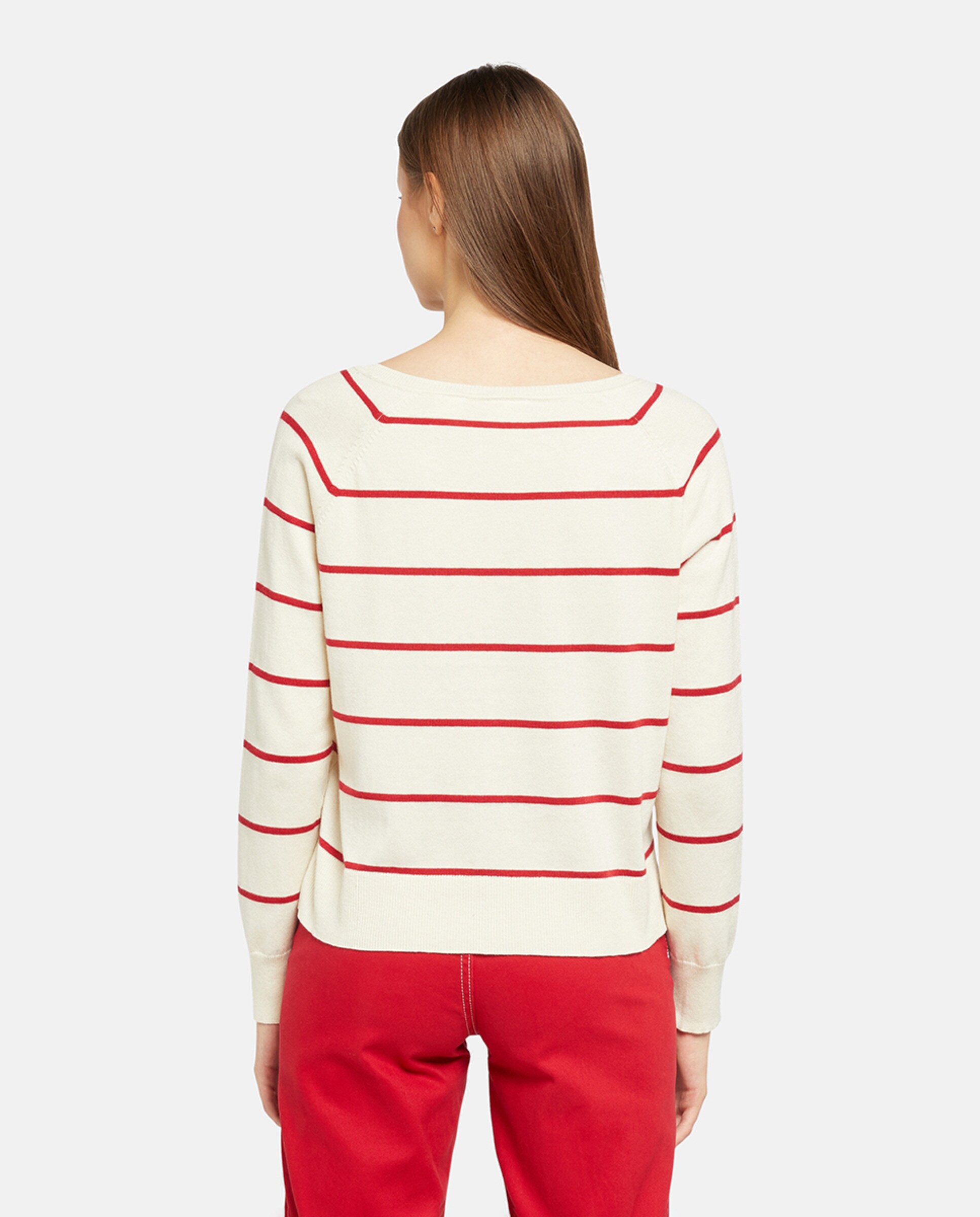 Camisola de Malha com Decote em Bico Cru-2