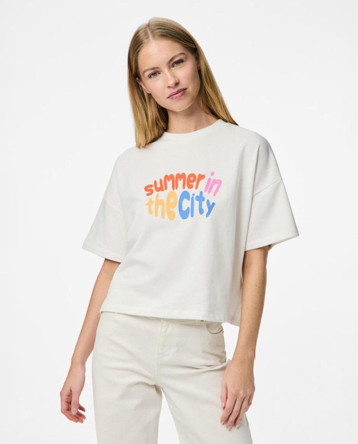 Imagen 0 de Sudadera de manga corta oversize de mujer.