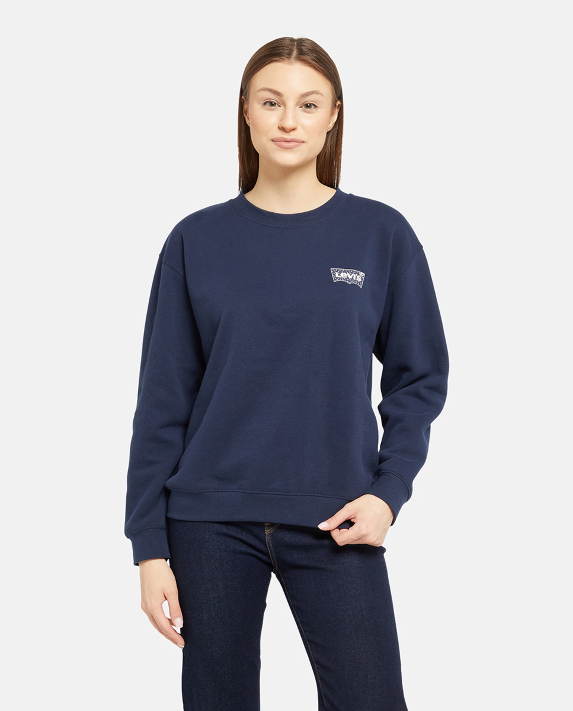 Sweatshirt com decote redondo Preto-1