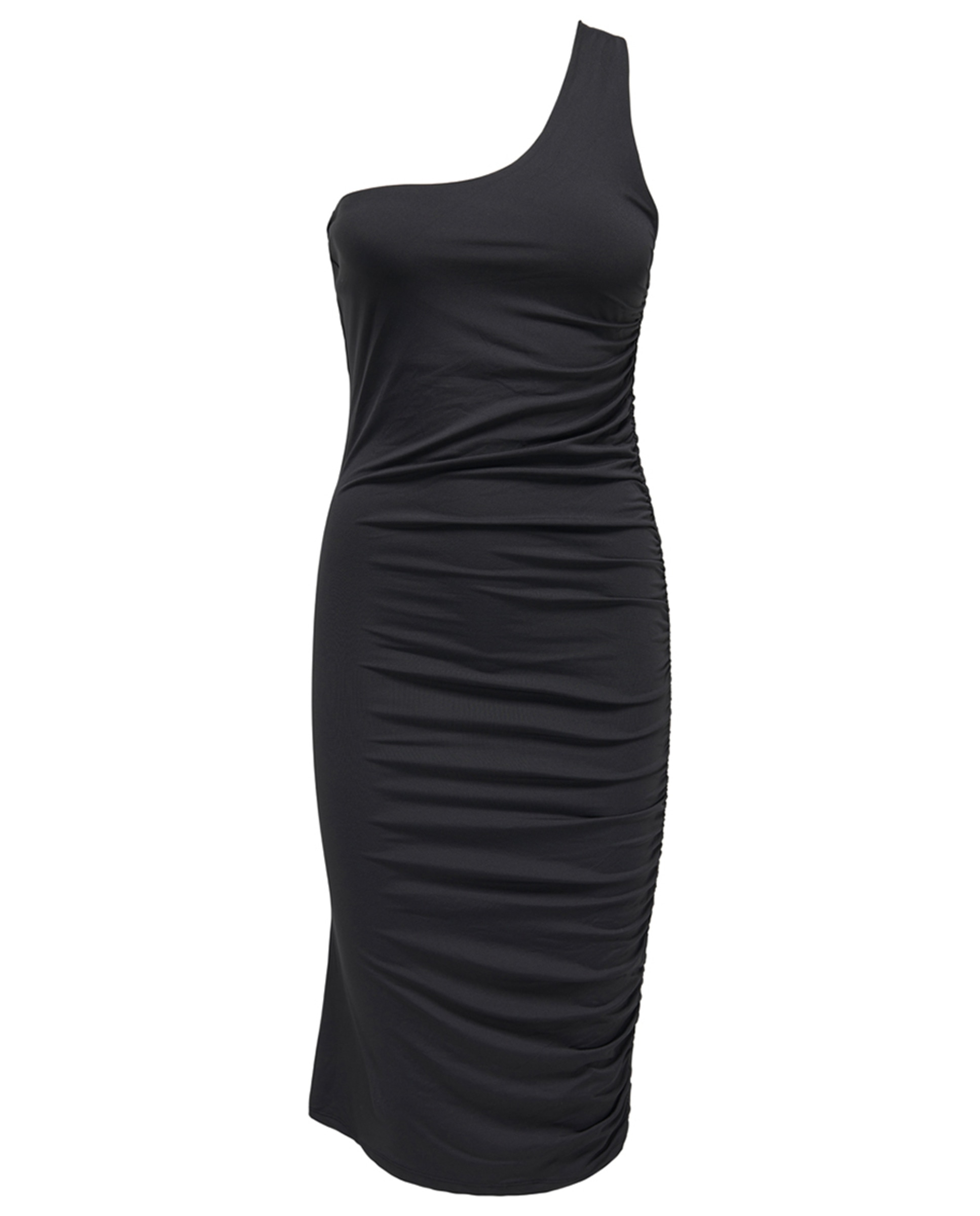 Vestido Justo com Decote em Bico Preto-3