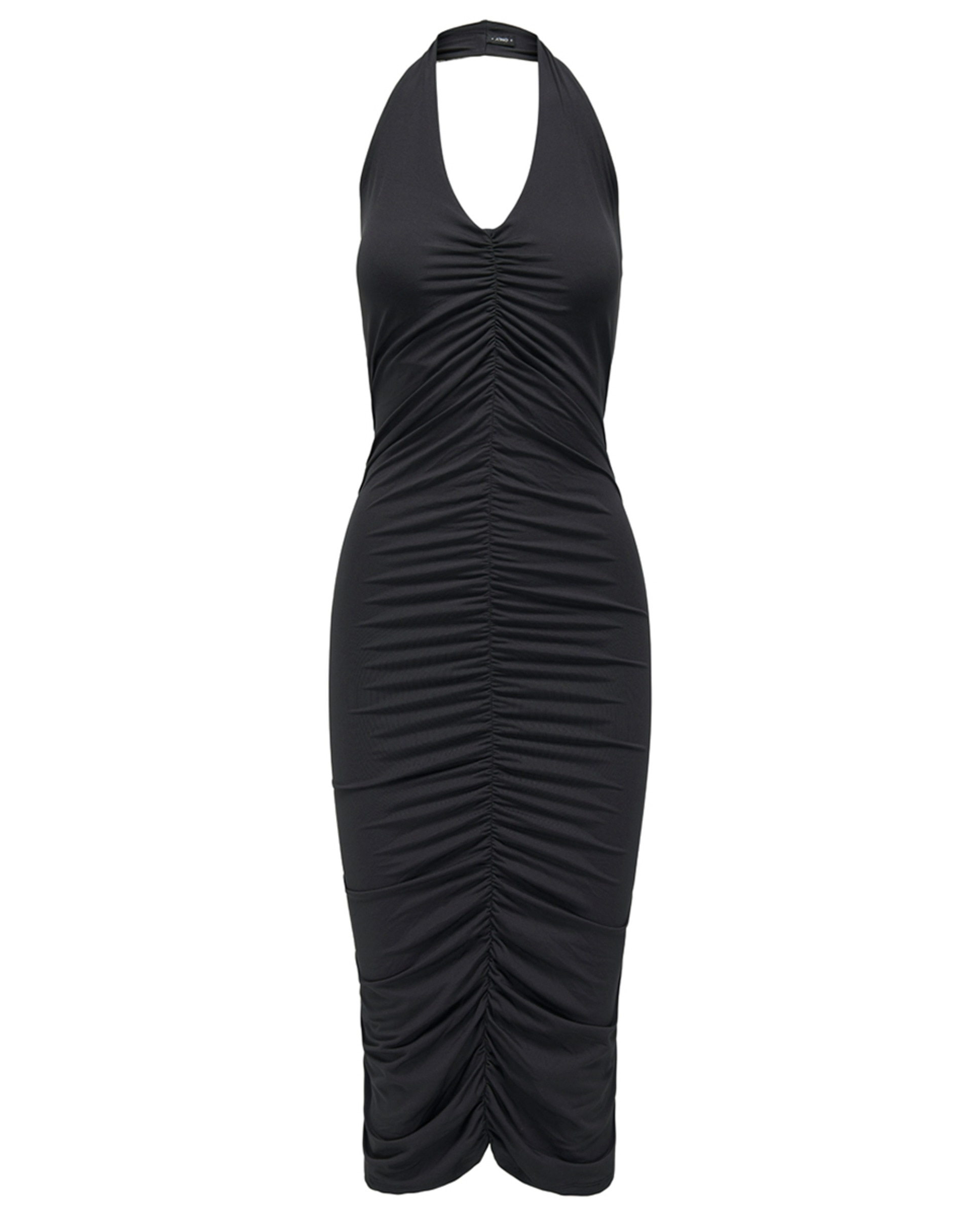 Vestido Justo com Decote em Bico Preto-1