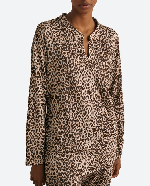 Imagen 0 de Camiseta de pijama de mujer estampado leopardo