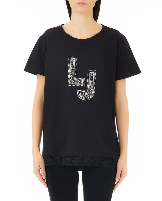 Imagen 0 de Camiseta manga corta con detalle de encaje