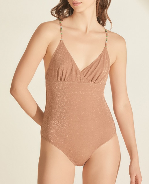 Imagen 0 de Bañador de mujer escote pico de lurex