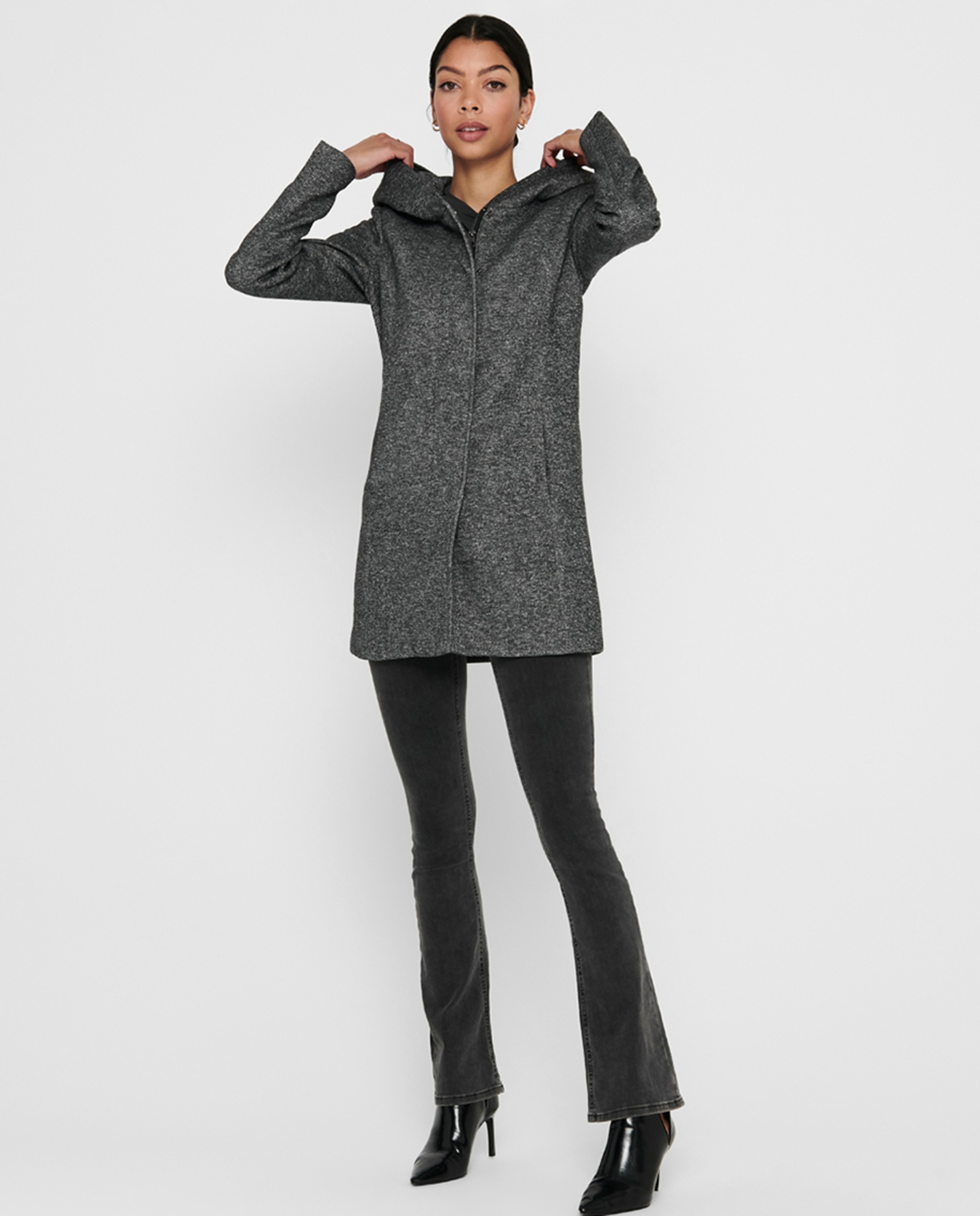 Imagem 0 de Sobretudo com Capuz e Fecho de Correr