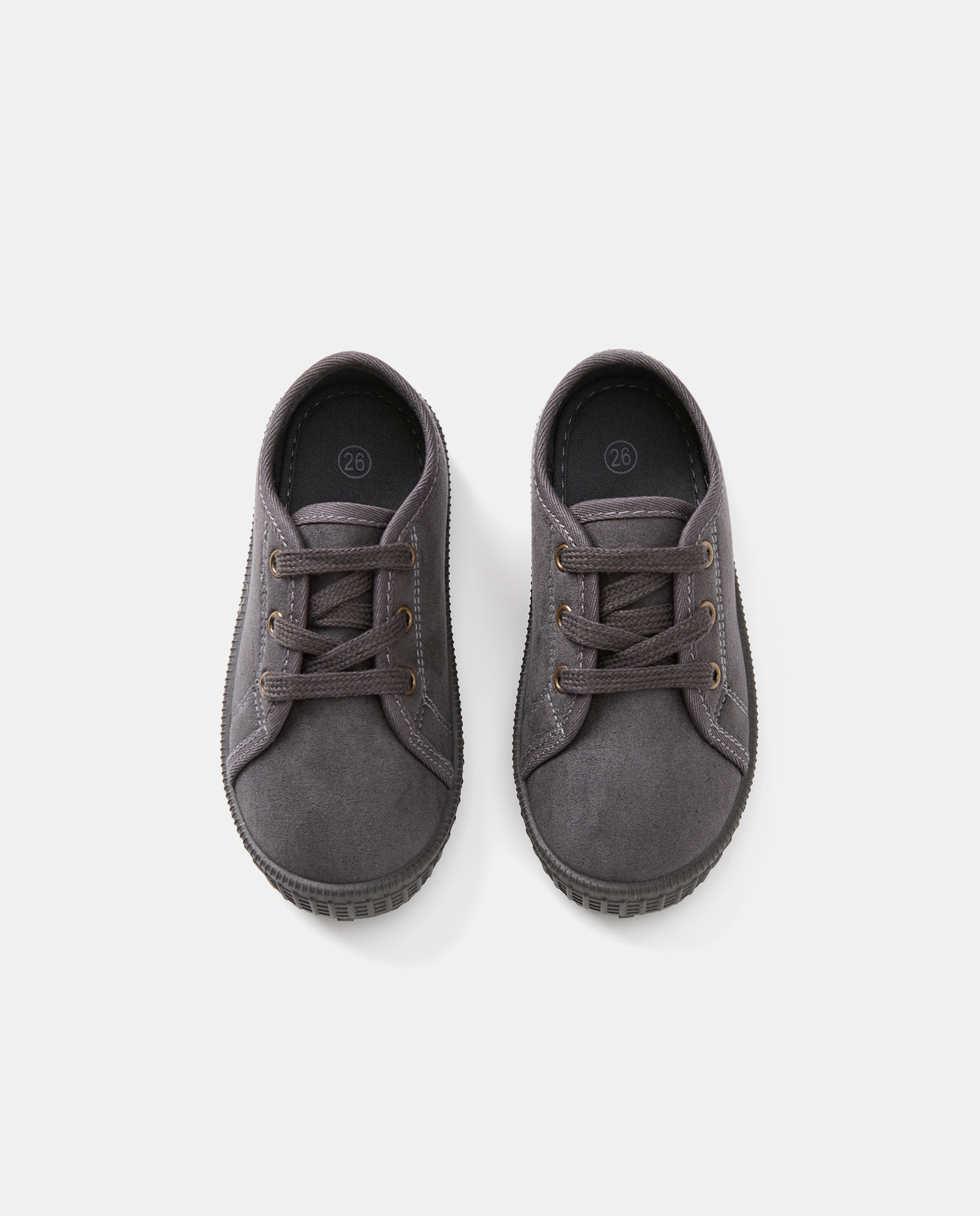 Bamba bebés microfibra con cordones Gris-4
