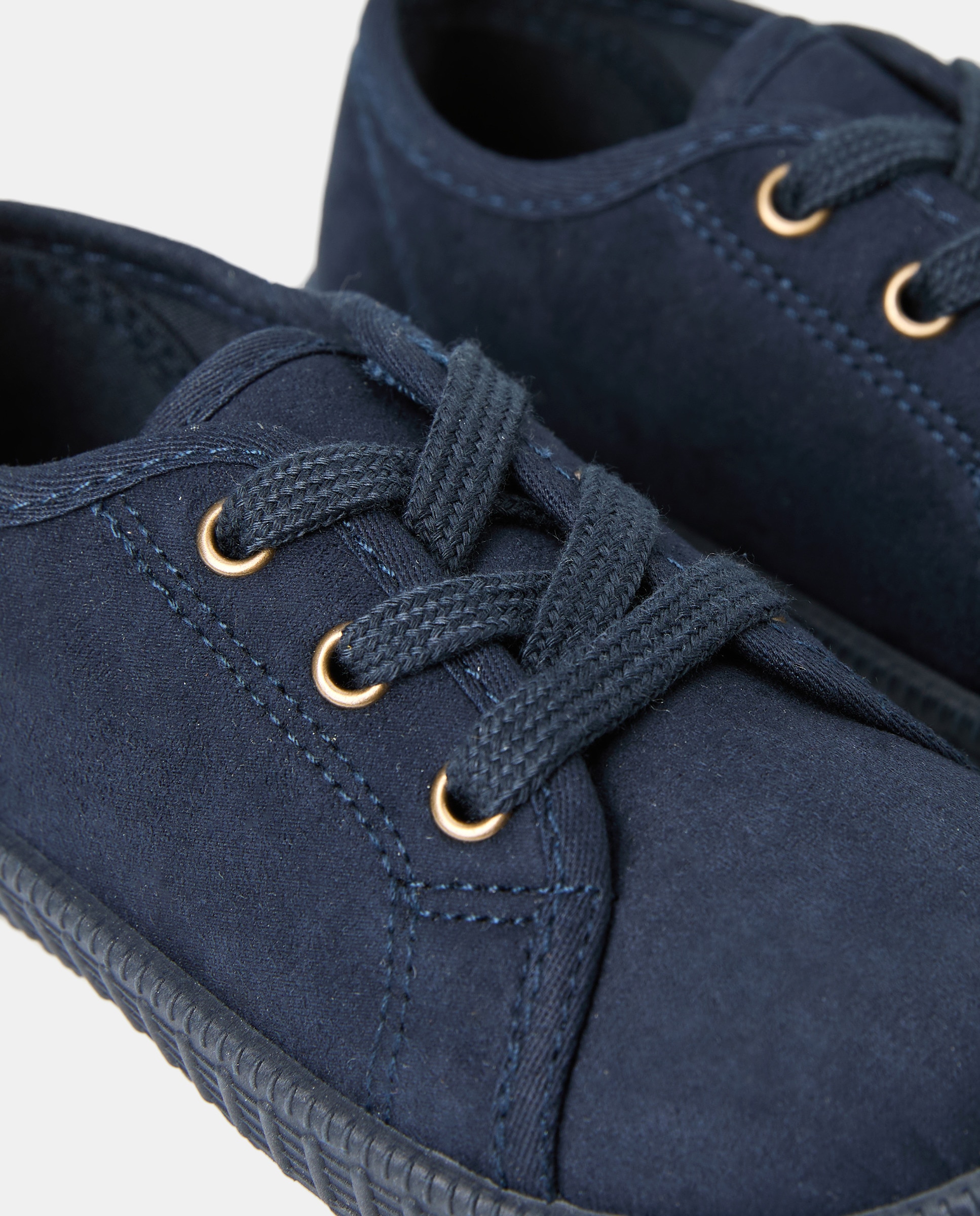 Bamba bebés microfibra con cordones Azul-5