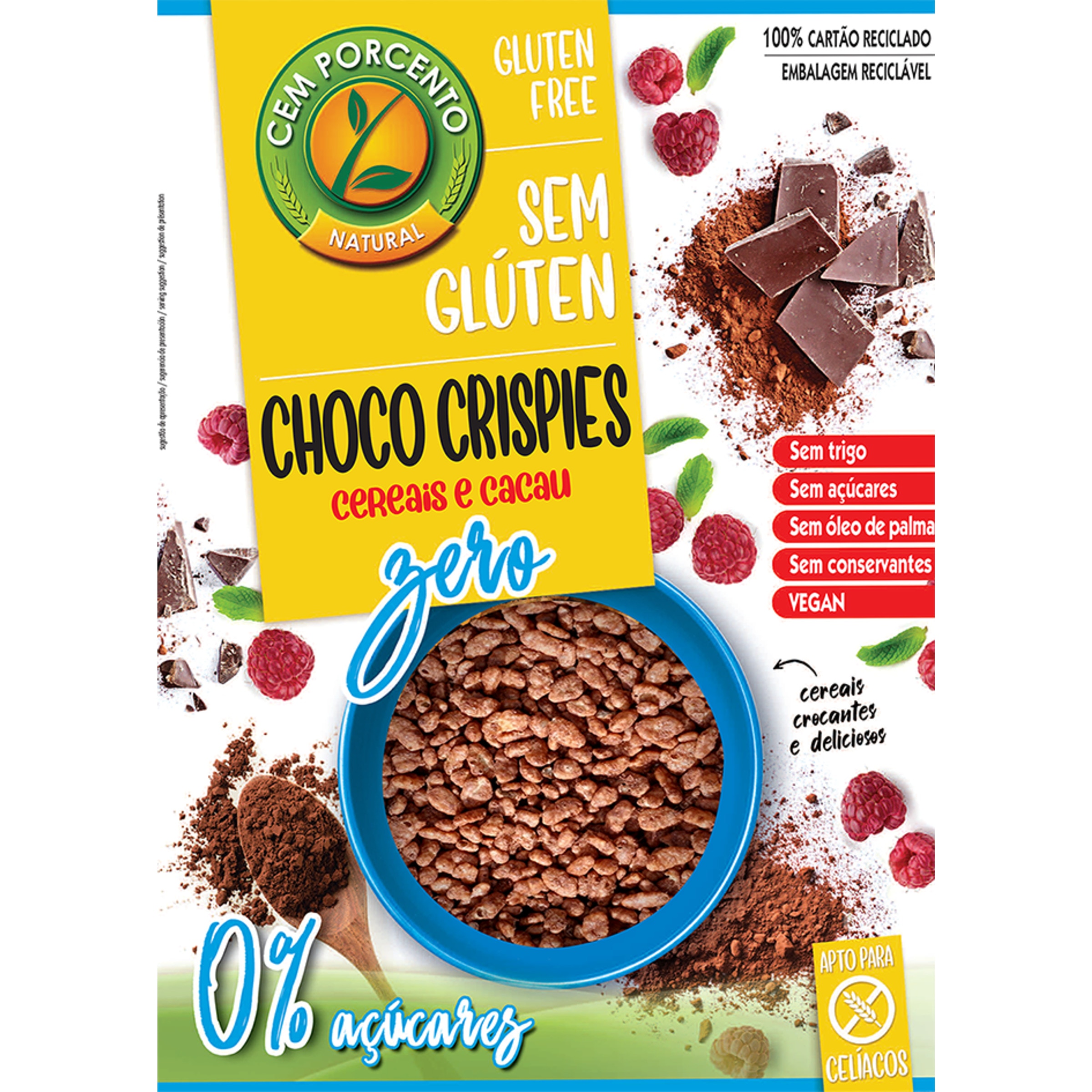 Cereais Choco Zero sem Glúten embalagem 250 g