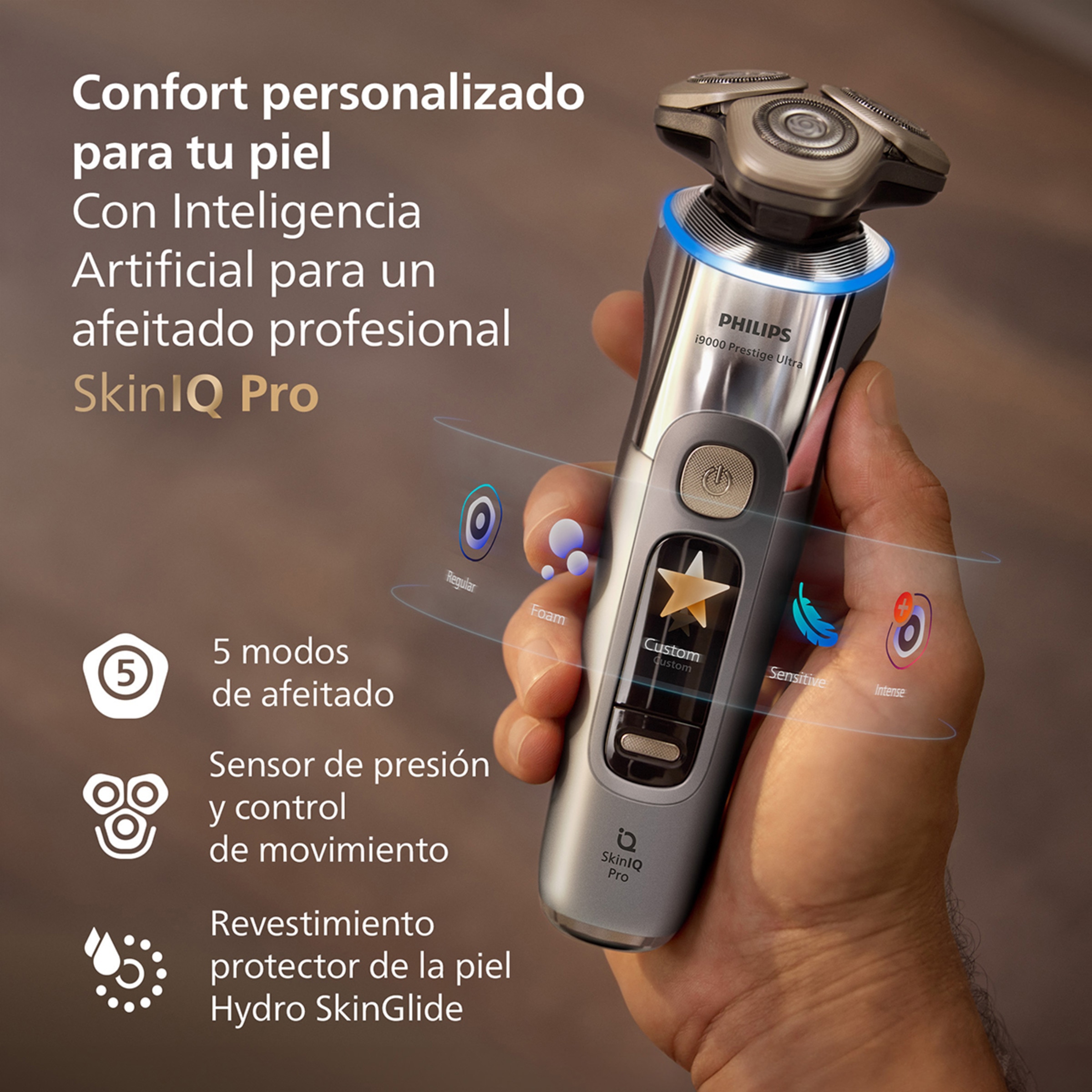 Máquina de Barbear Philips i9000 Prestige Ultra XP9404/46 com Autonomia 60 min, Bateria 7