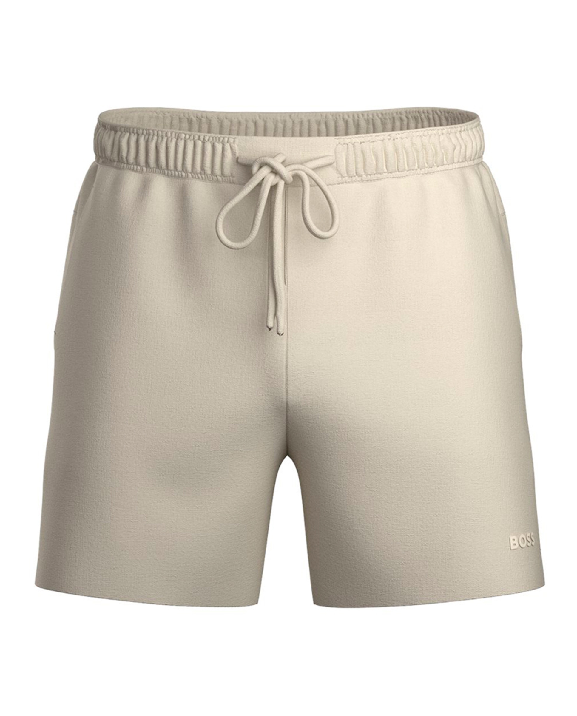 Calções de Banho com 2 Bolsos Laterais Creme-4