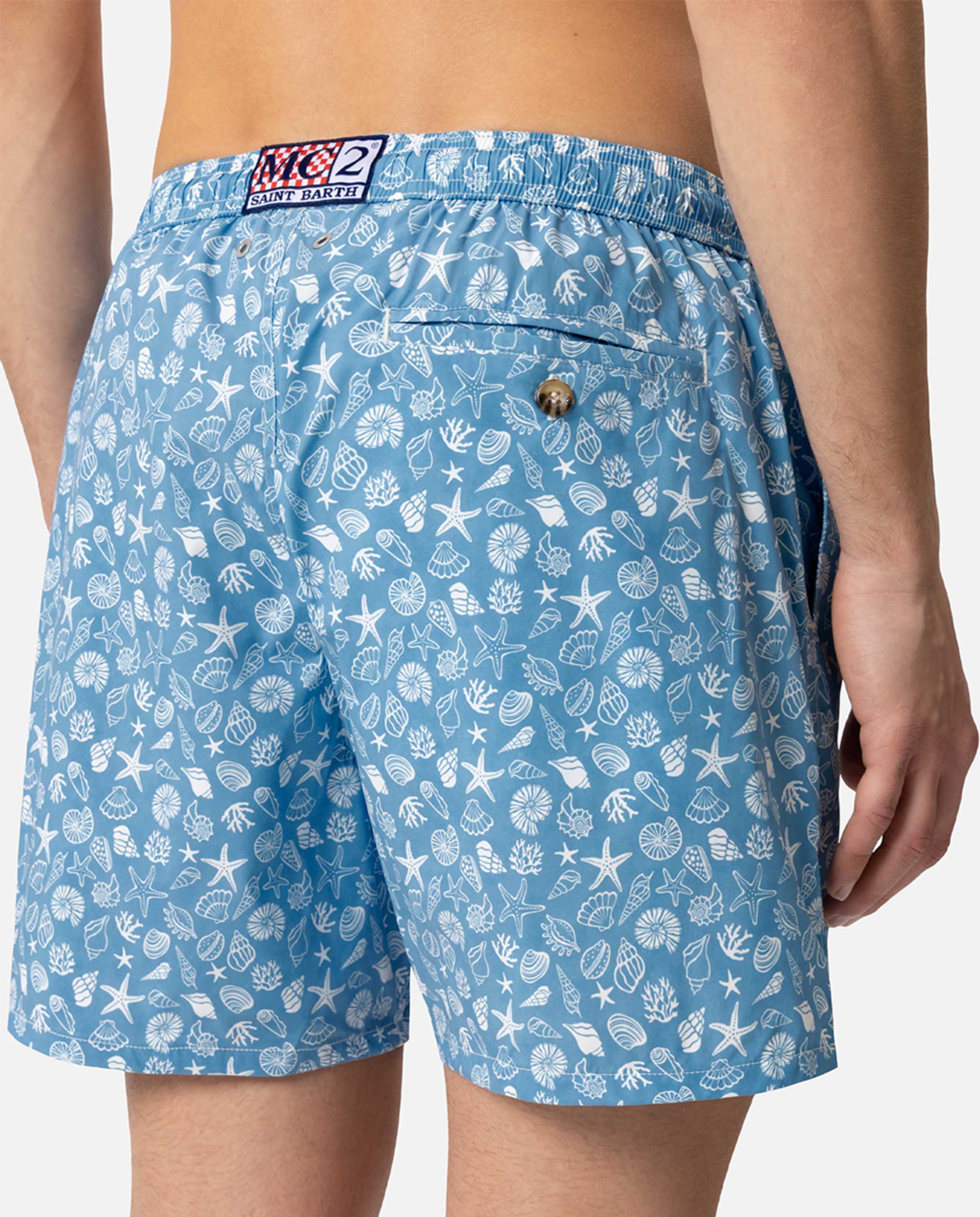 Calções de Banho de 40 cm de Comprimento com Cós Elástico e Dois Bolsos Azul-3