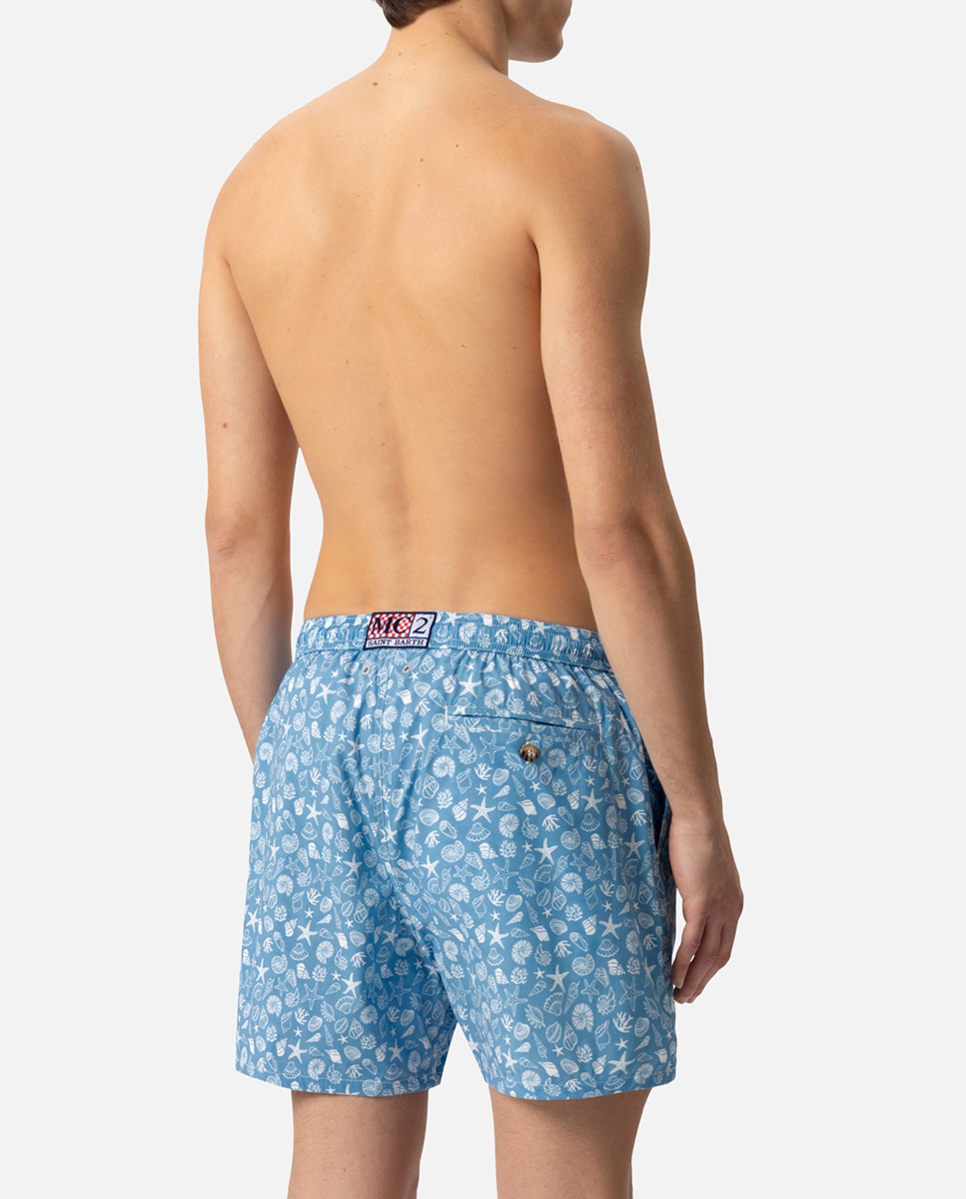 Calções de Banho de 40 cm de Comprimento com Cós Elástico e Dois Bolsos Azul-2