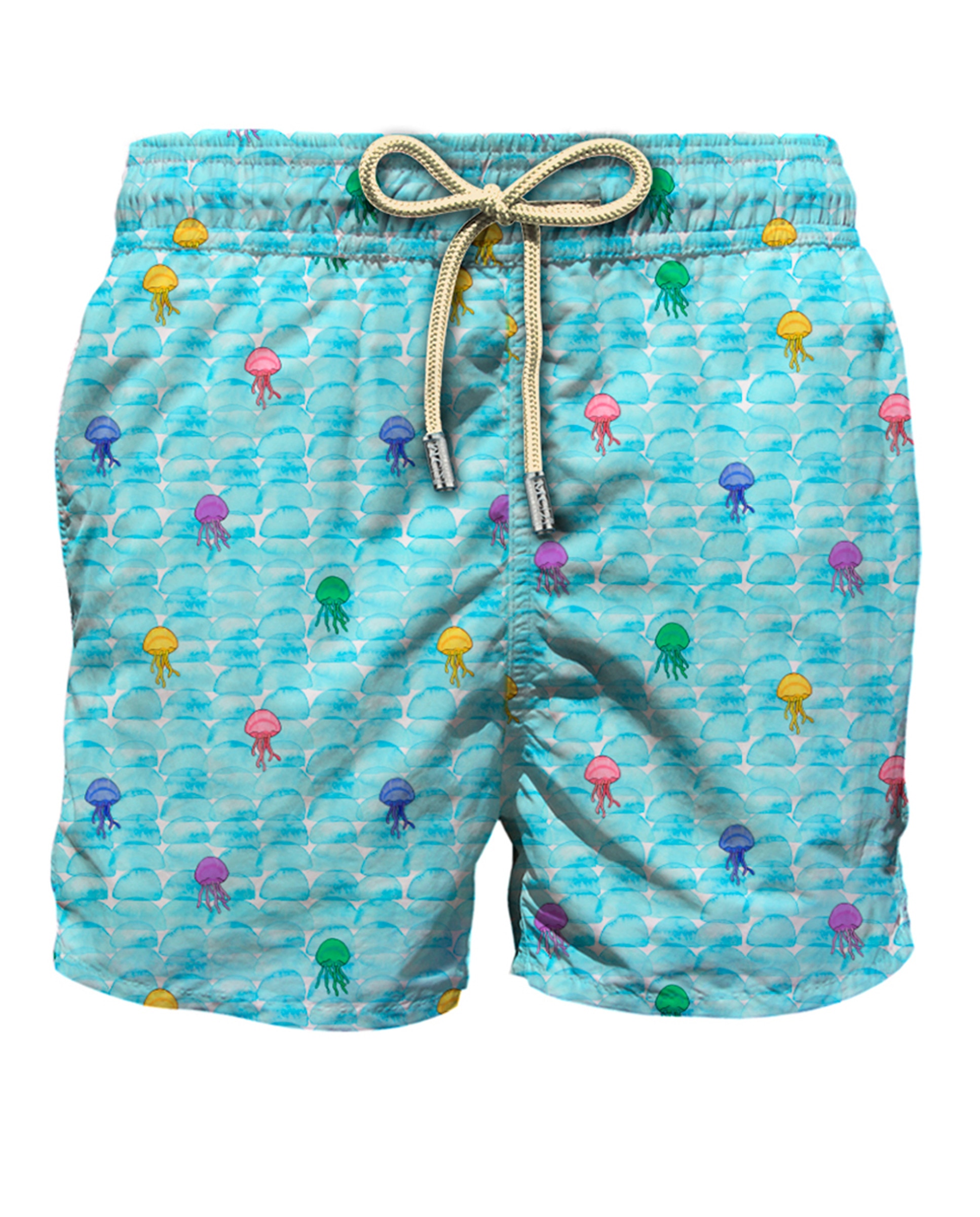 Calções de Banho de 40 cm de Comprimento com Cós Elástico e Dois Bolsos Azul-claro-1
