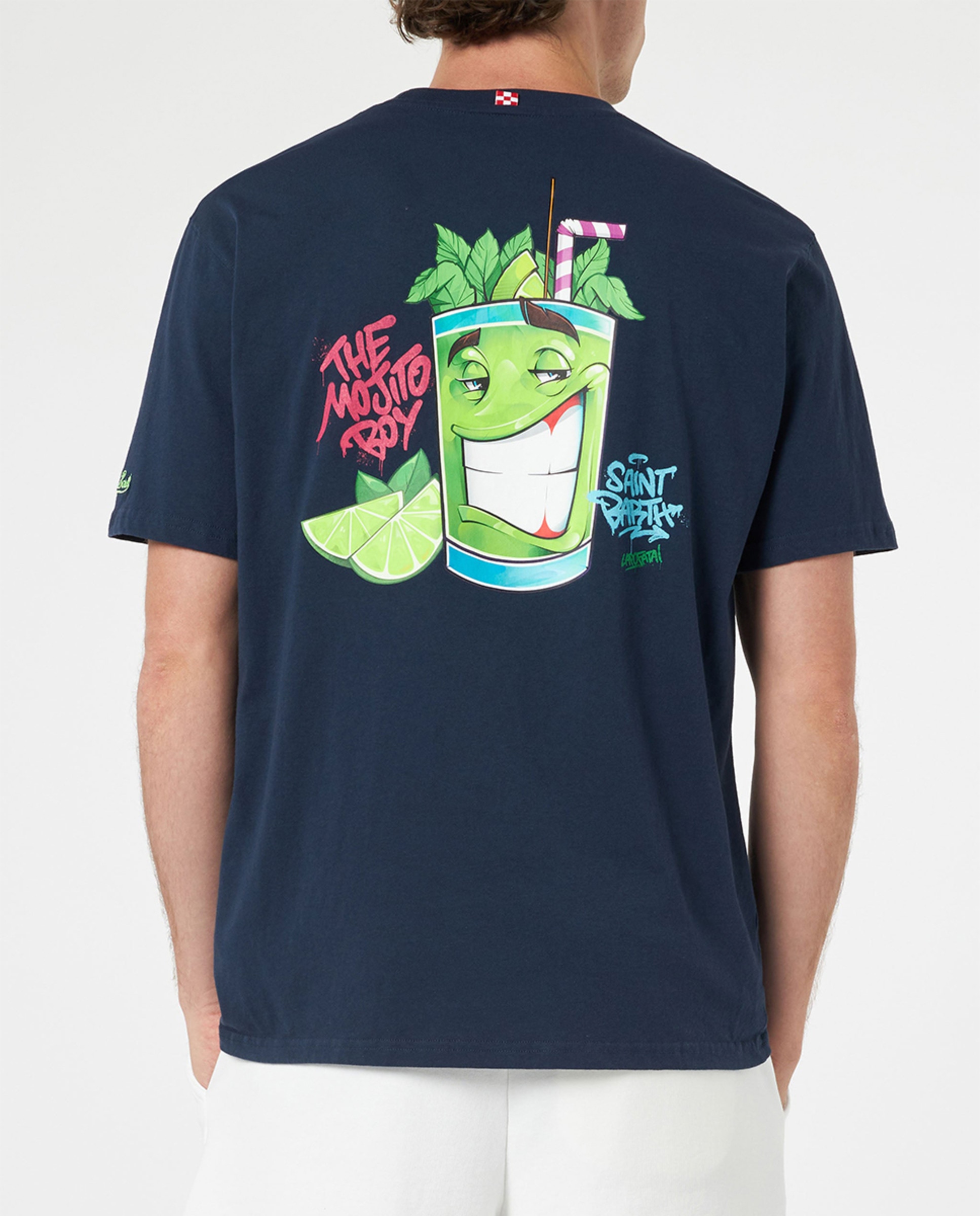 T-shirt de Algodão com Manga Curta Azul-marinho-2