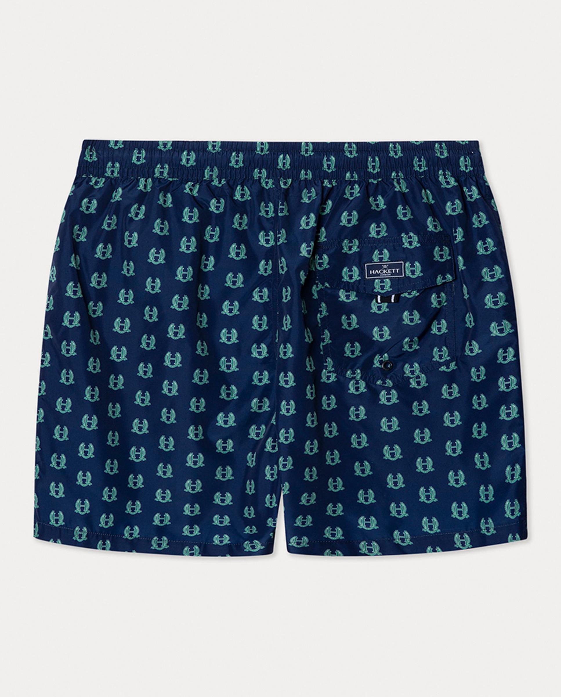 Calções de Banho com Vários Logótipos Estampados Azul-2