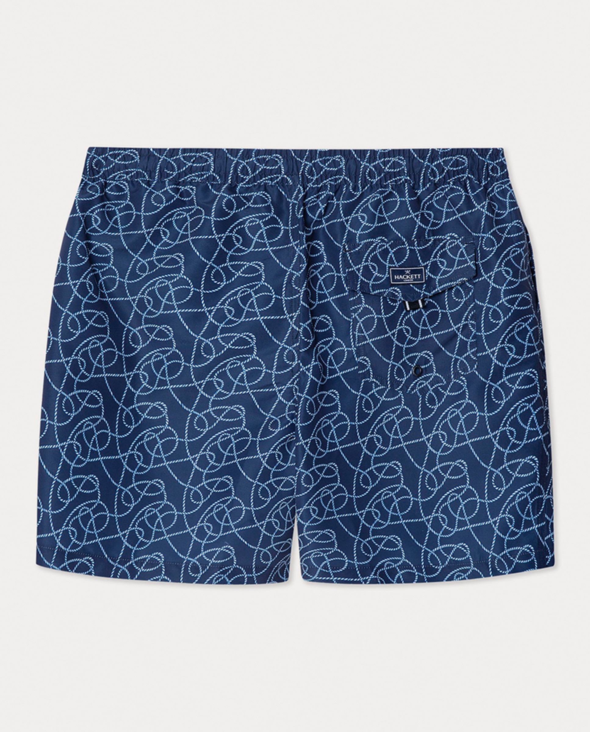 Calções de Banho com Estampado de Nós Azul-2