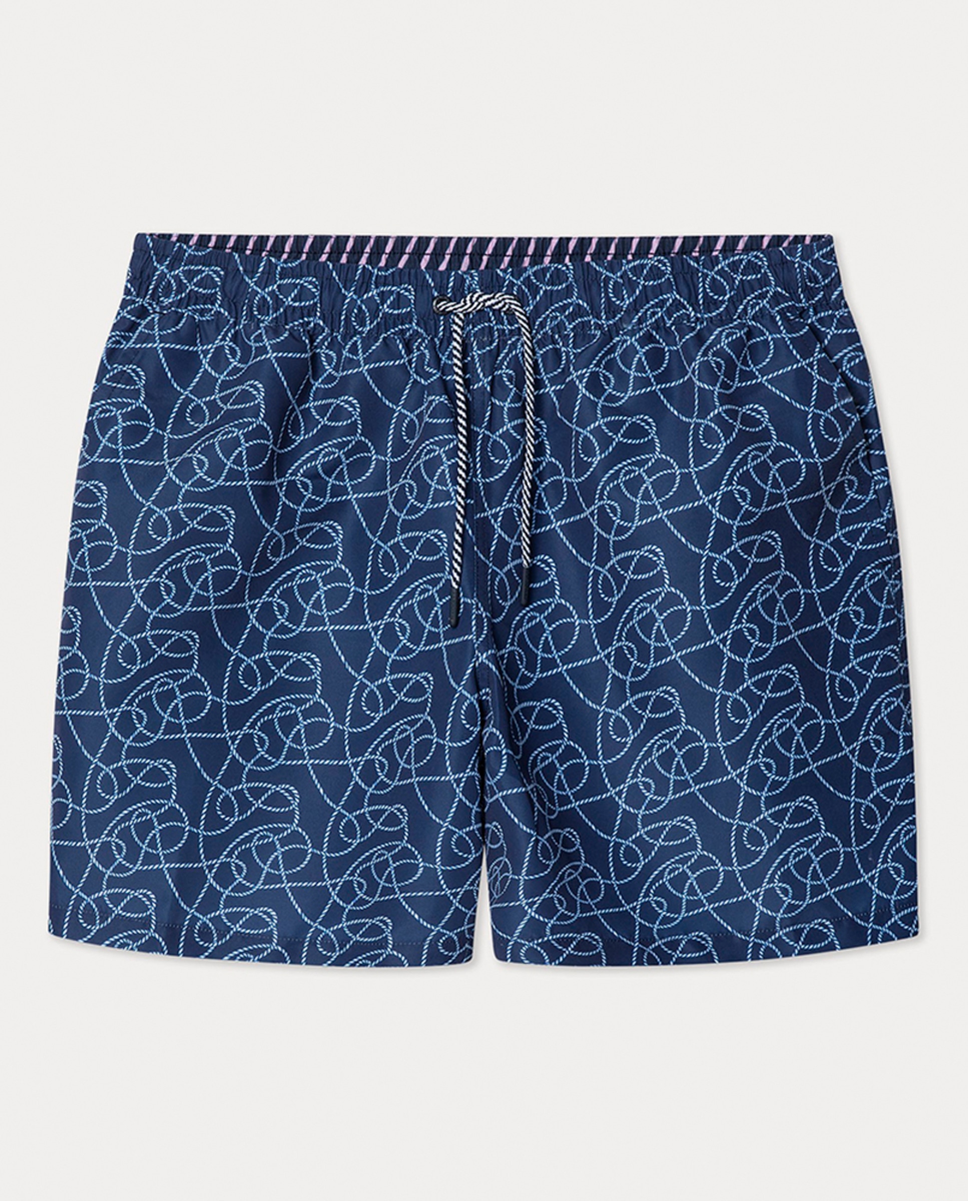 Calções de Banho com Estampado de Nós Azul-1