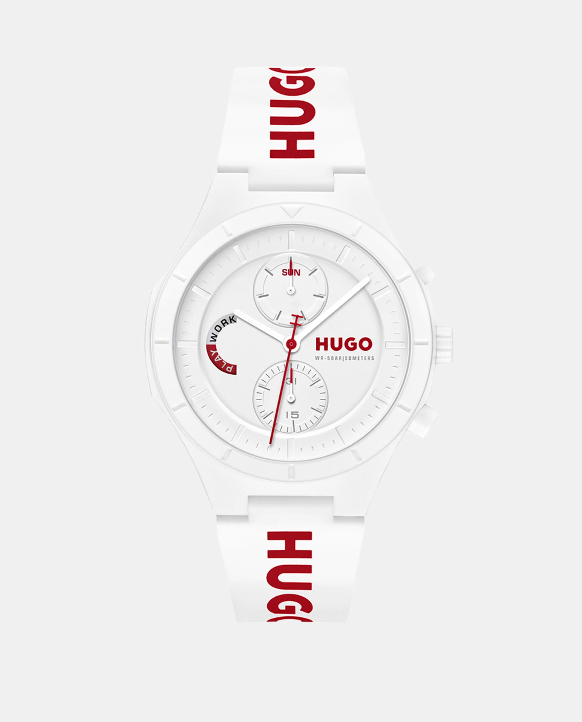 Reloj de hombreLit Multi 1530406 multifunción de silicona blanco Blanco-1