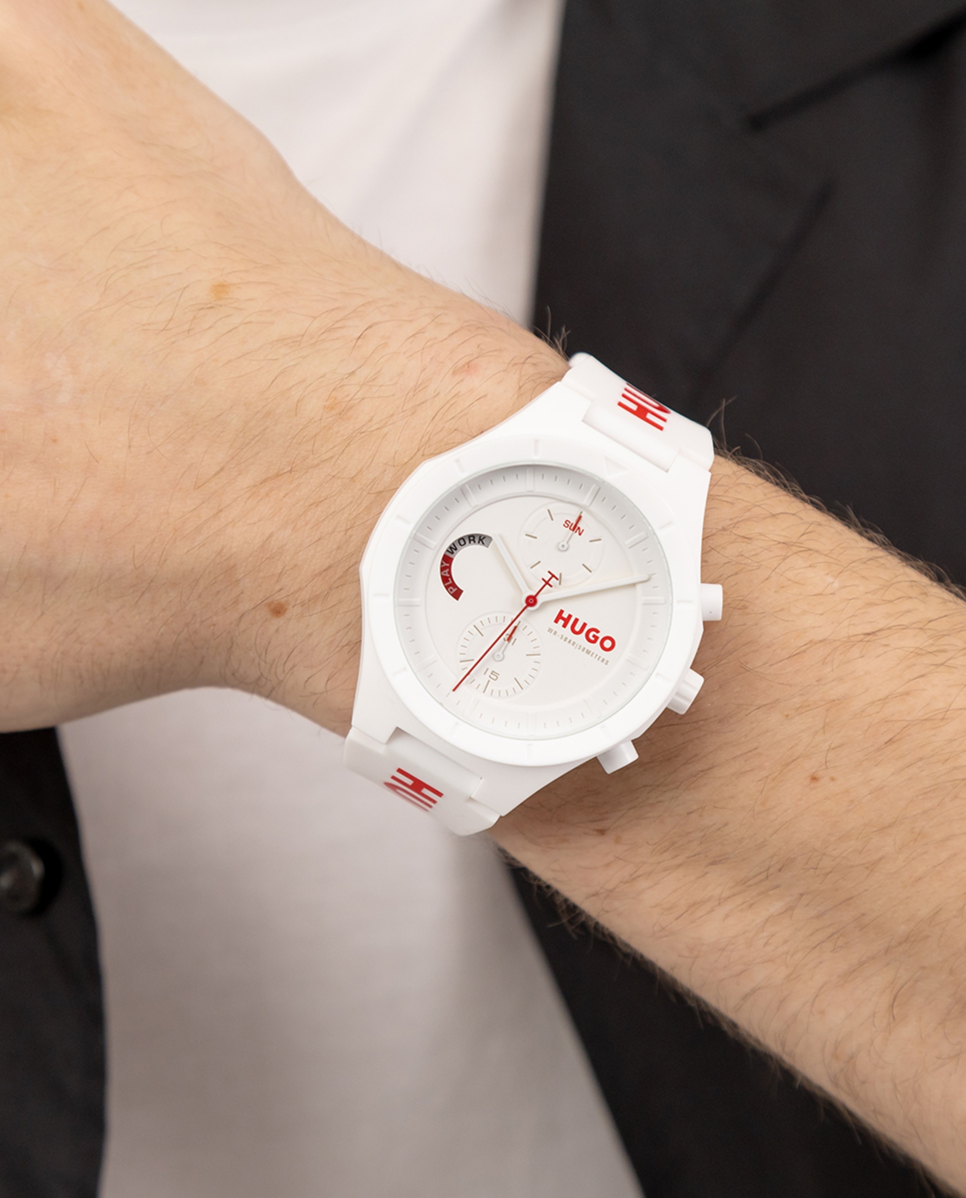 Reloj de hombreLit Multi 1530406 multifunción de silicona blanco Blanco-3