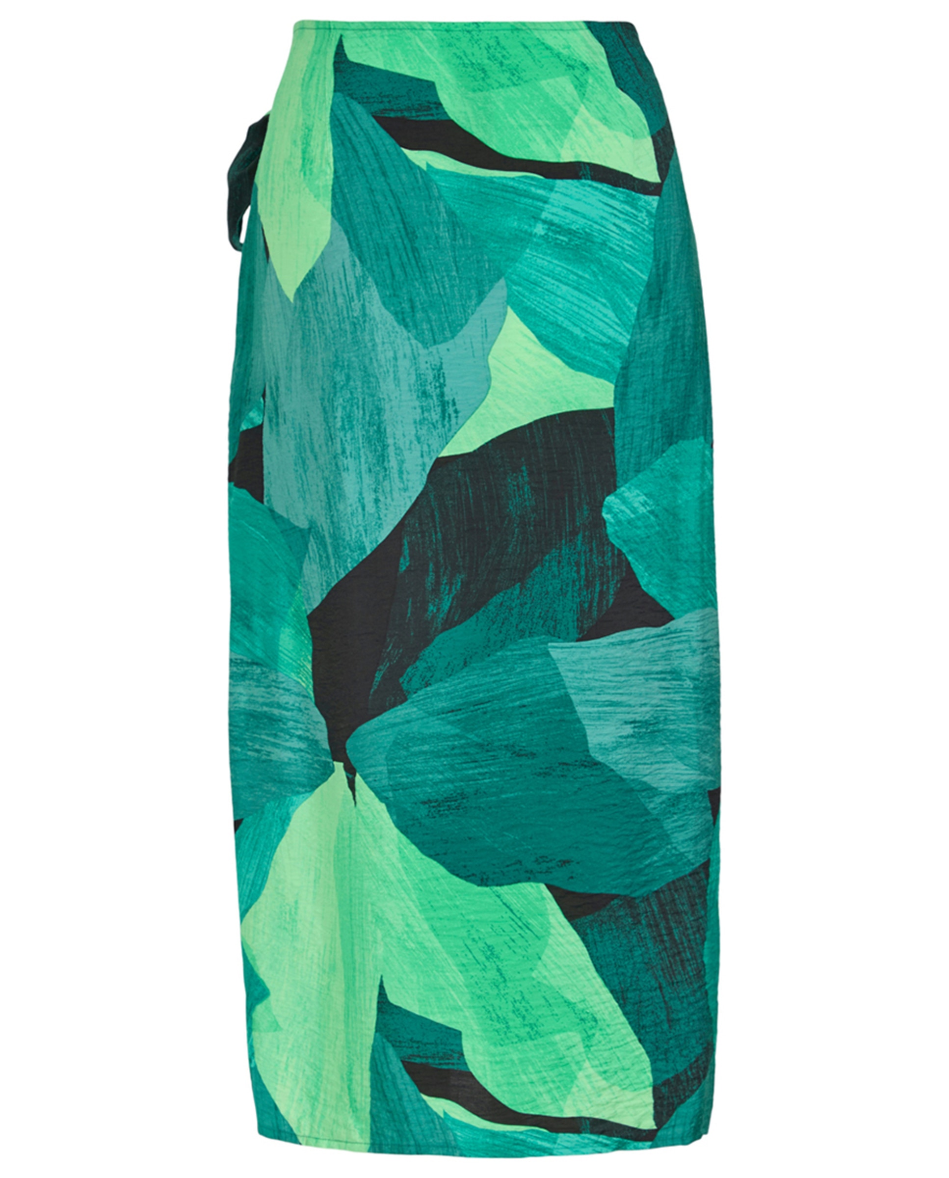 Saia Midi Estampada com Laço Verde-5