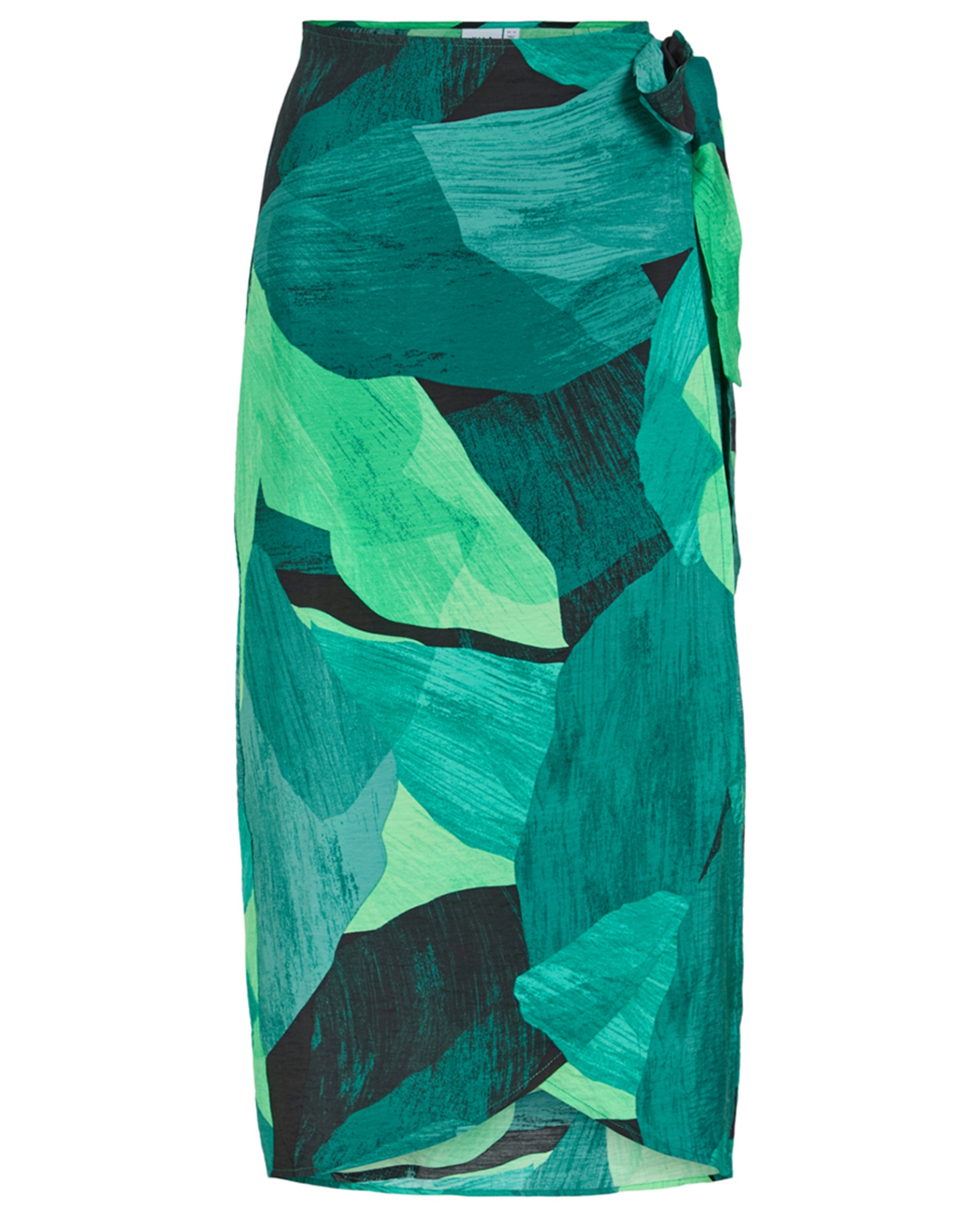 Saia Midi Estampada com Laço Verde-4