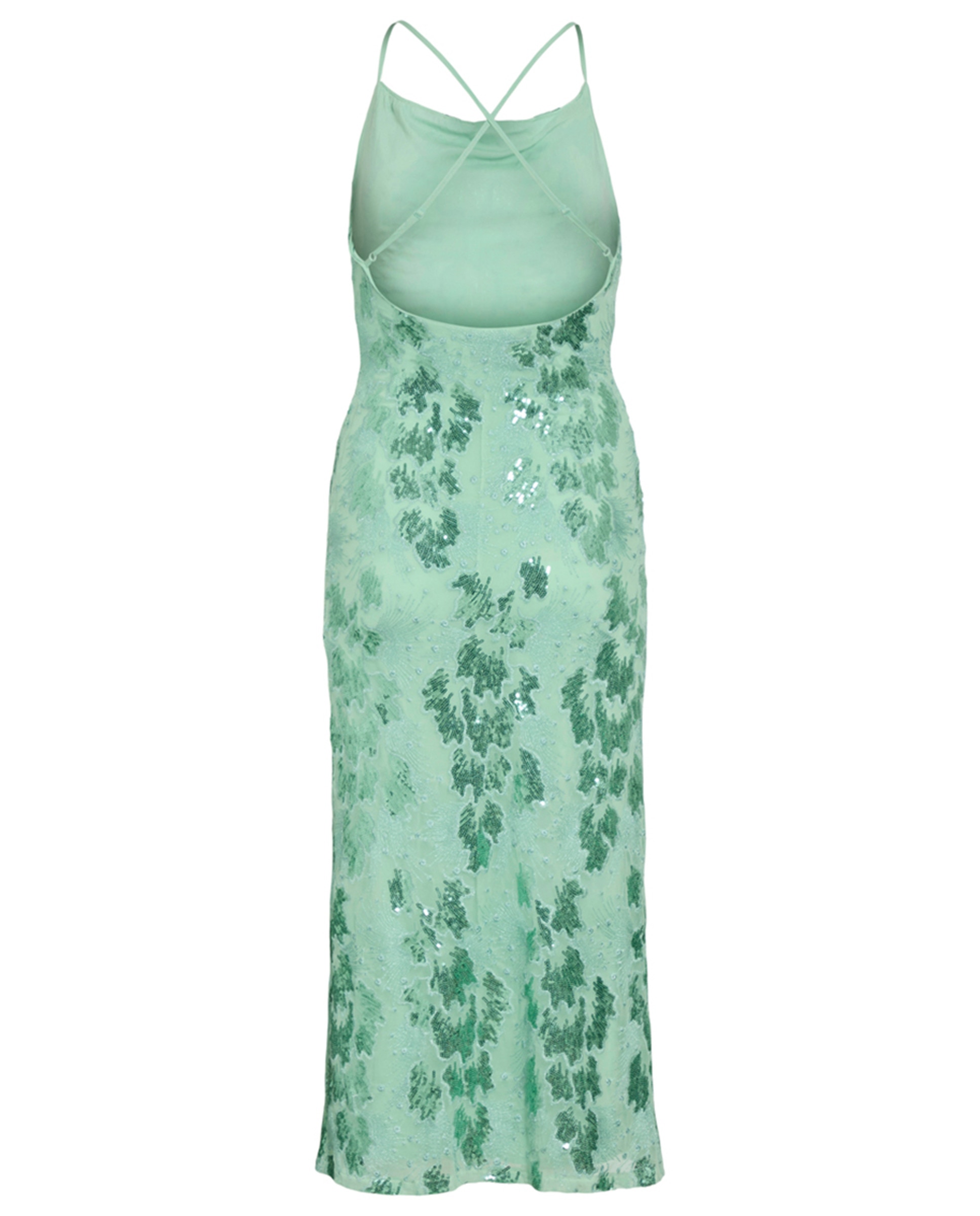 Vestido midi com lantejoulas Verde-antiquário-8