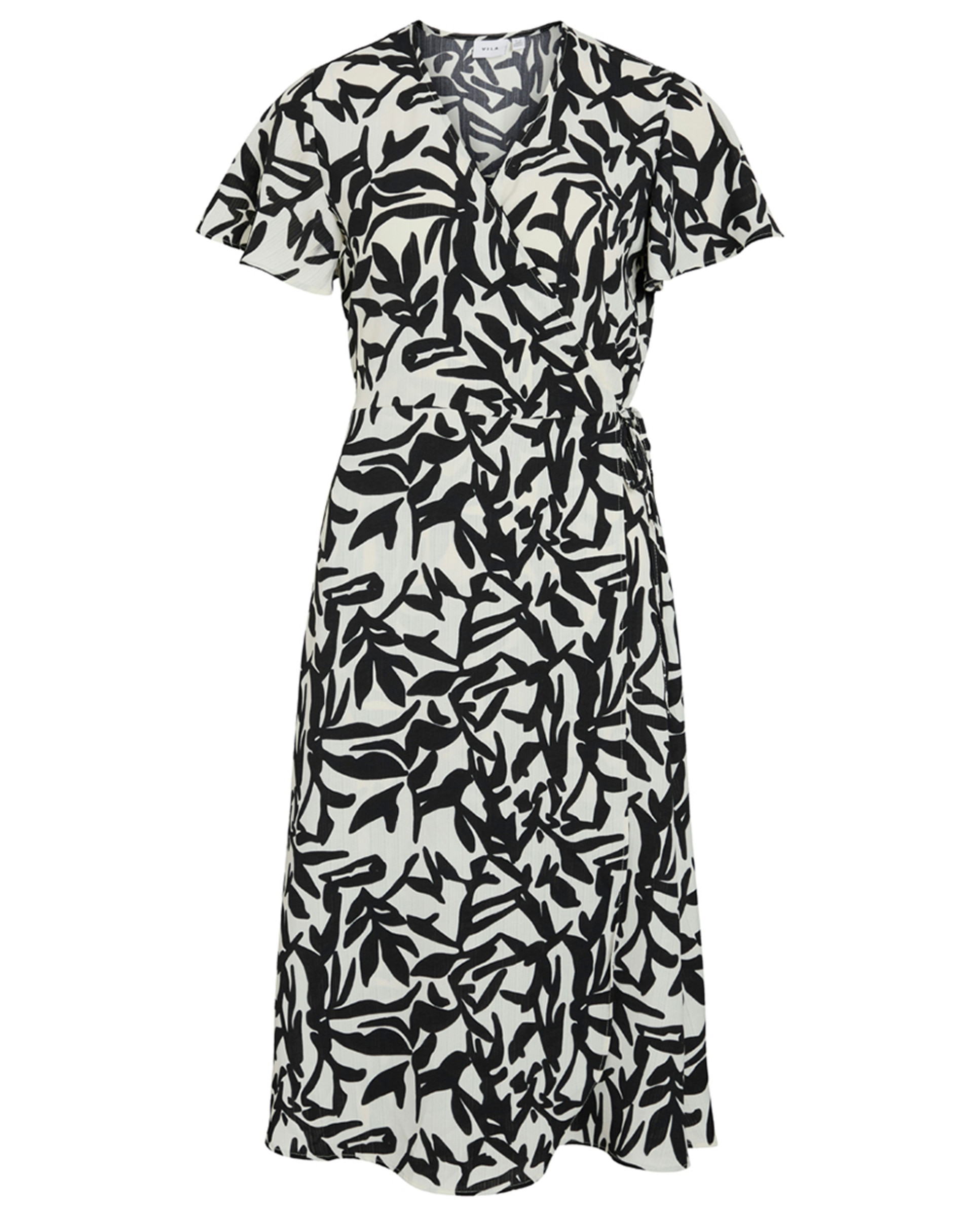 Vestido midi cruzado Bege-7