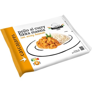 pollo al curry Tikka Masala con arroz basmati 2 raciones envase 600 g - Cascajares