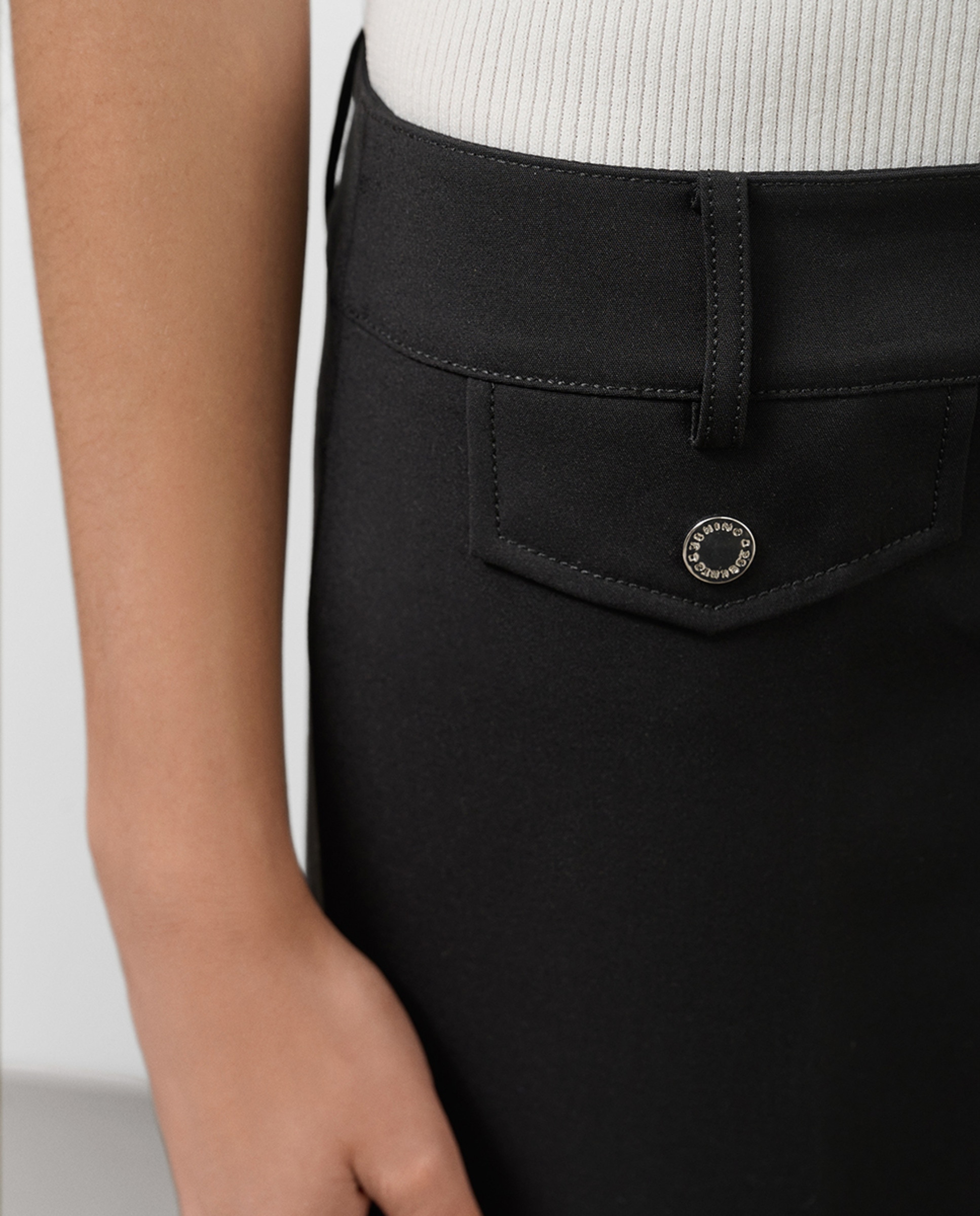 Calças skinny de mulher Preto-3