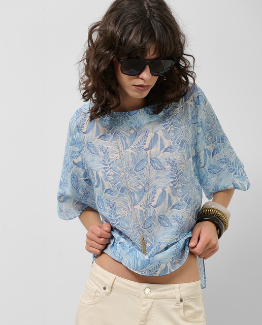 Imagem 0 de Blusa em Chiffon Estampada