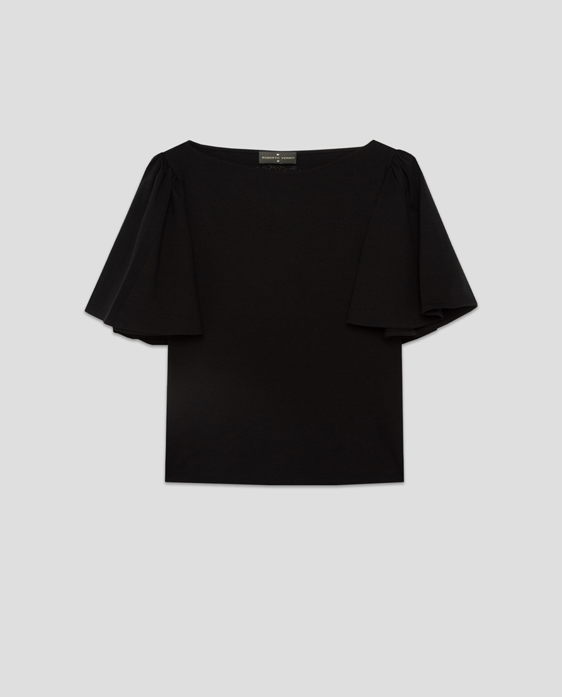 T-shirt com Manga com Capa Preto-4