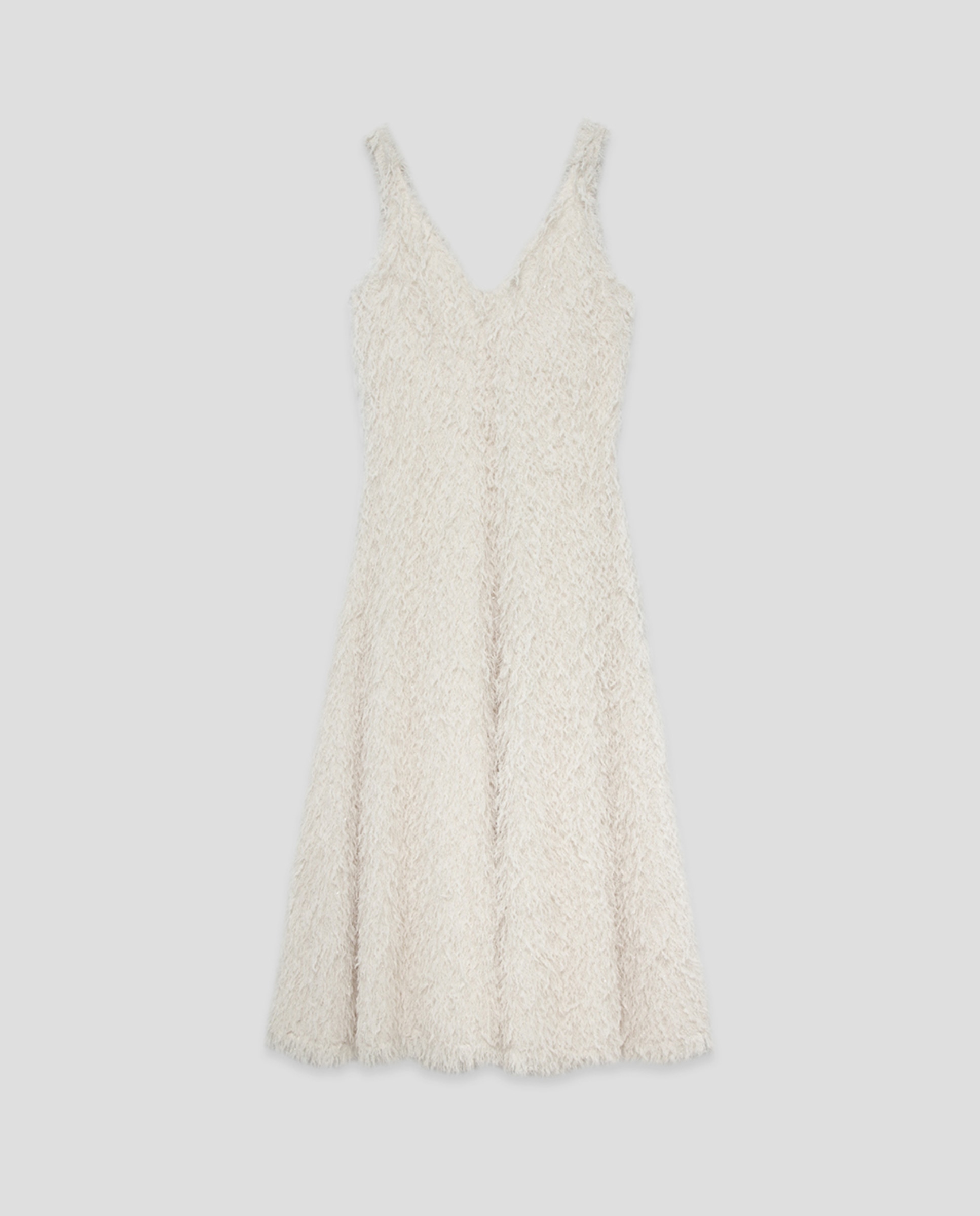Vestido em Tecido de Fantasia com Manga Cava Cru-7