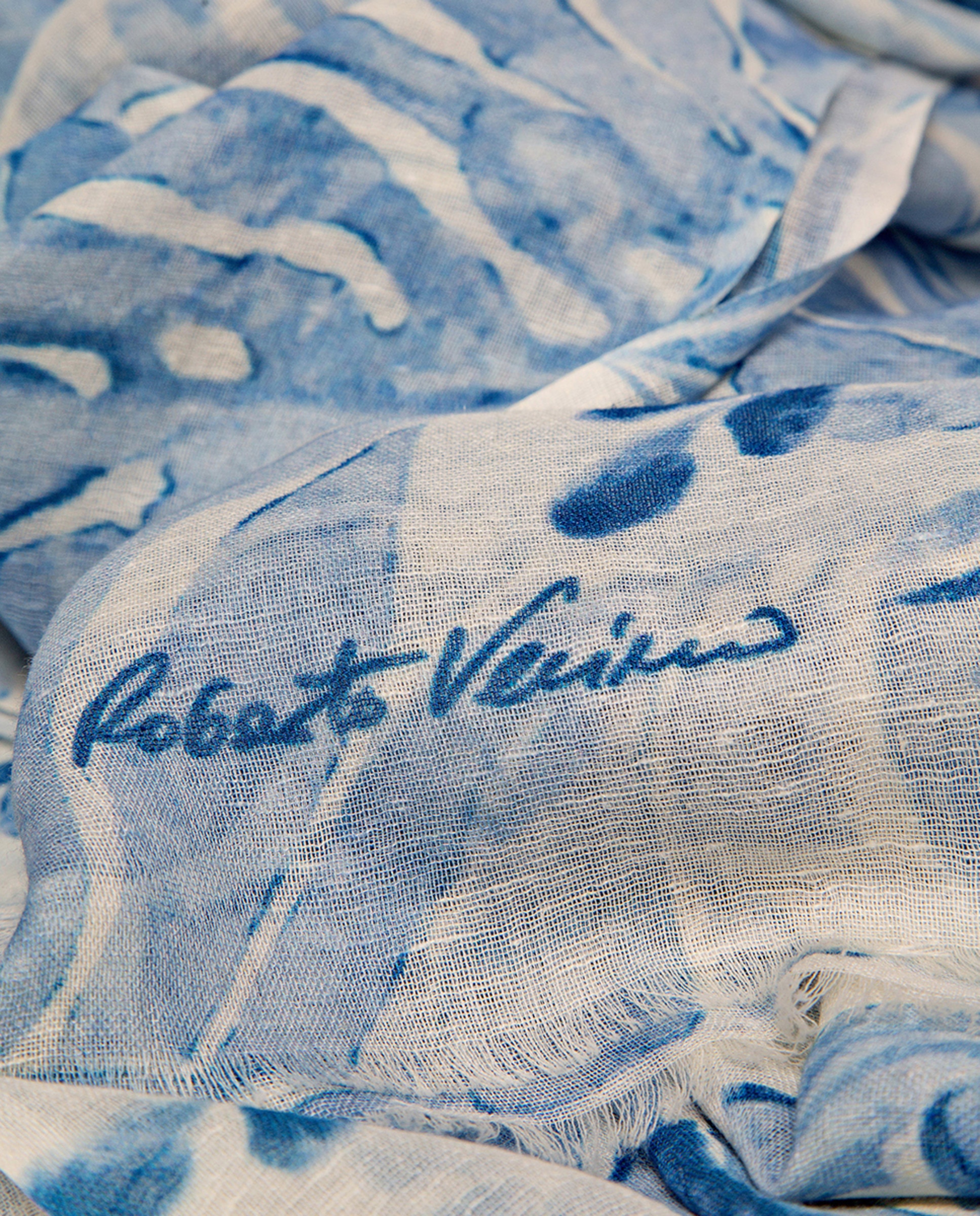 Écharpe com estampado Azul-3