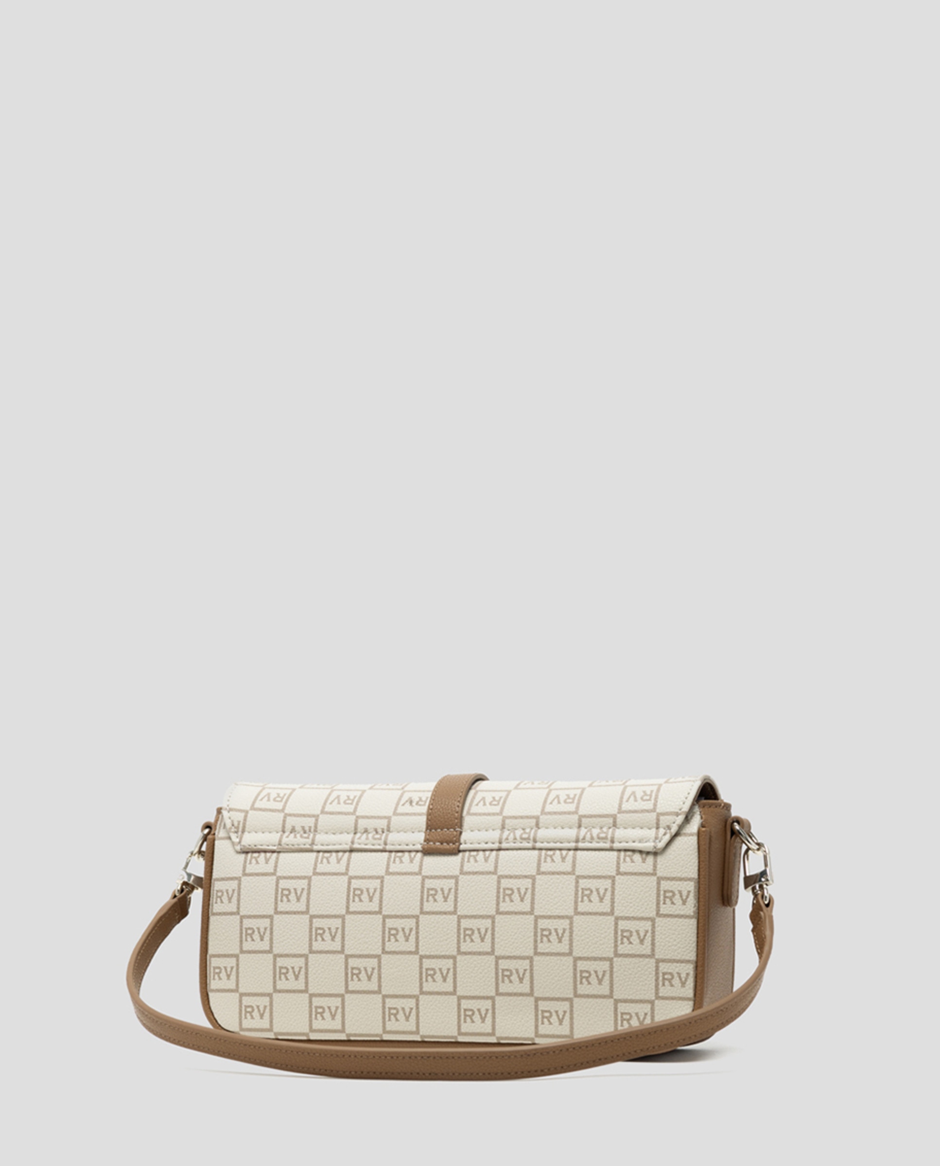 Mala Tipo Baguette Gala com Logótipos Bege-3