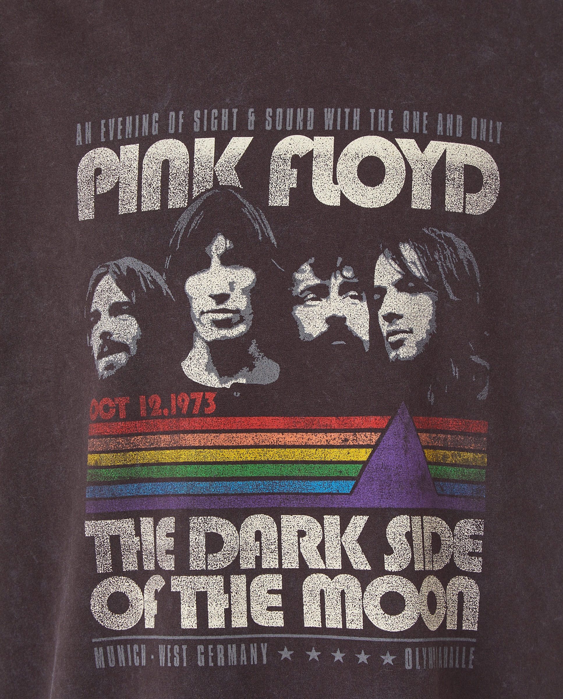 T-shirt de Manga Curta Música Pink Floyd Preto-5