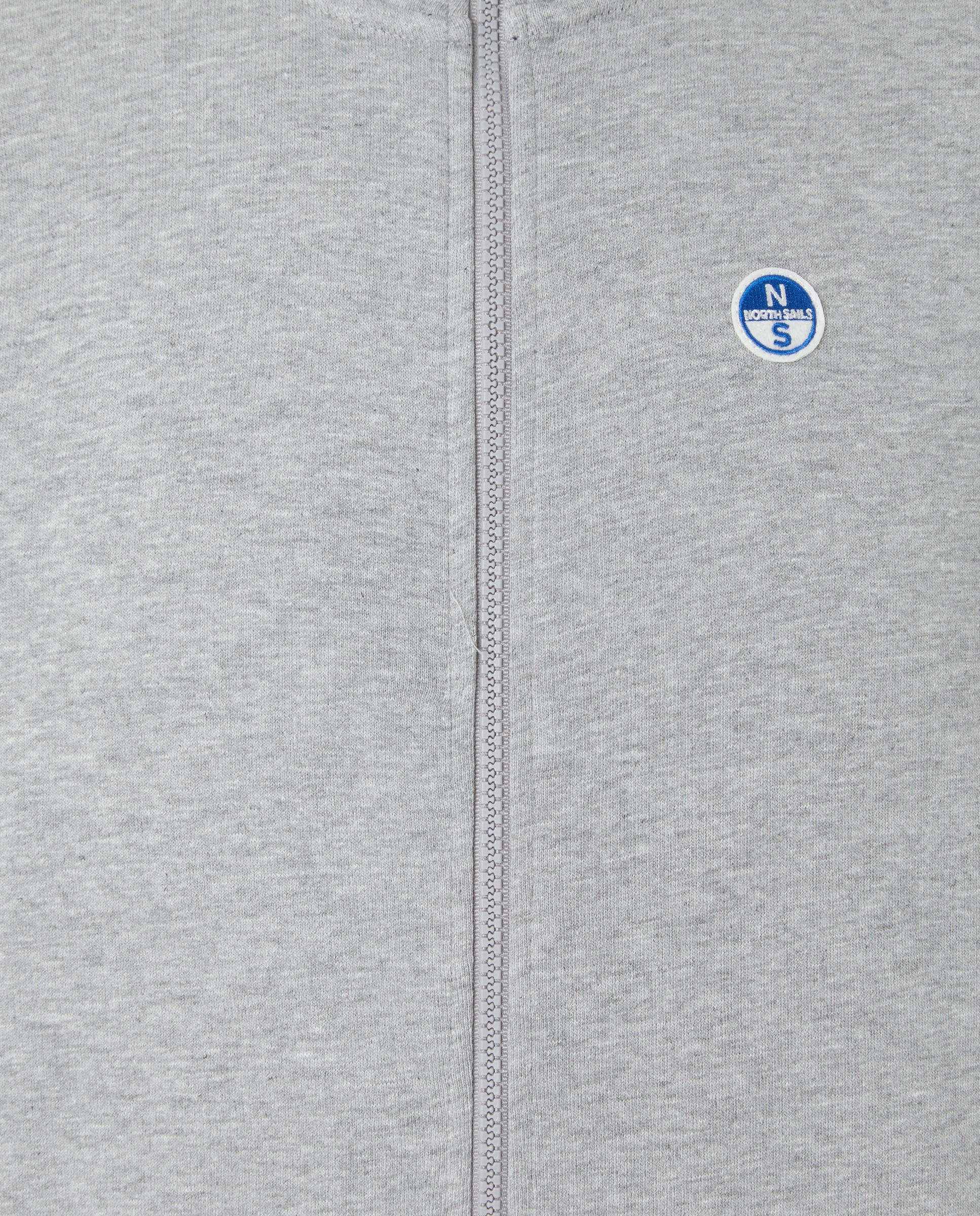 Sweatshirt com Fecho de Correr e em Algodão Orgânico Cinzento-claro-5