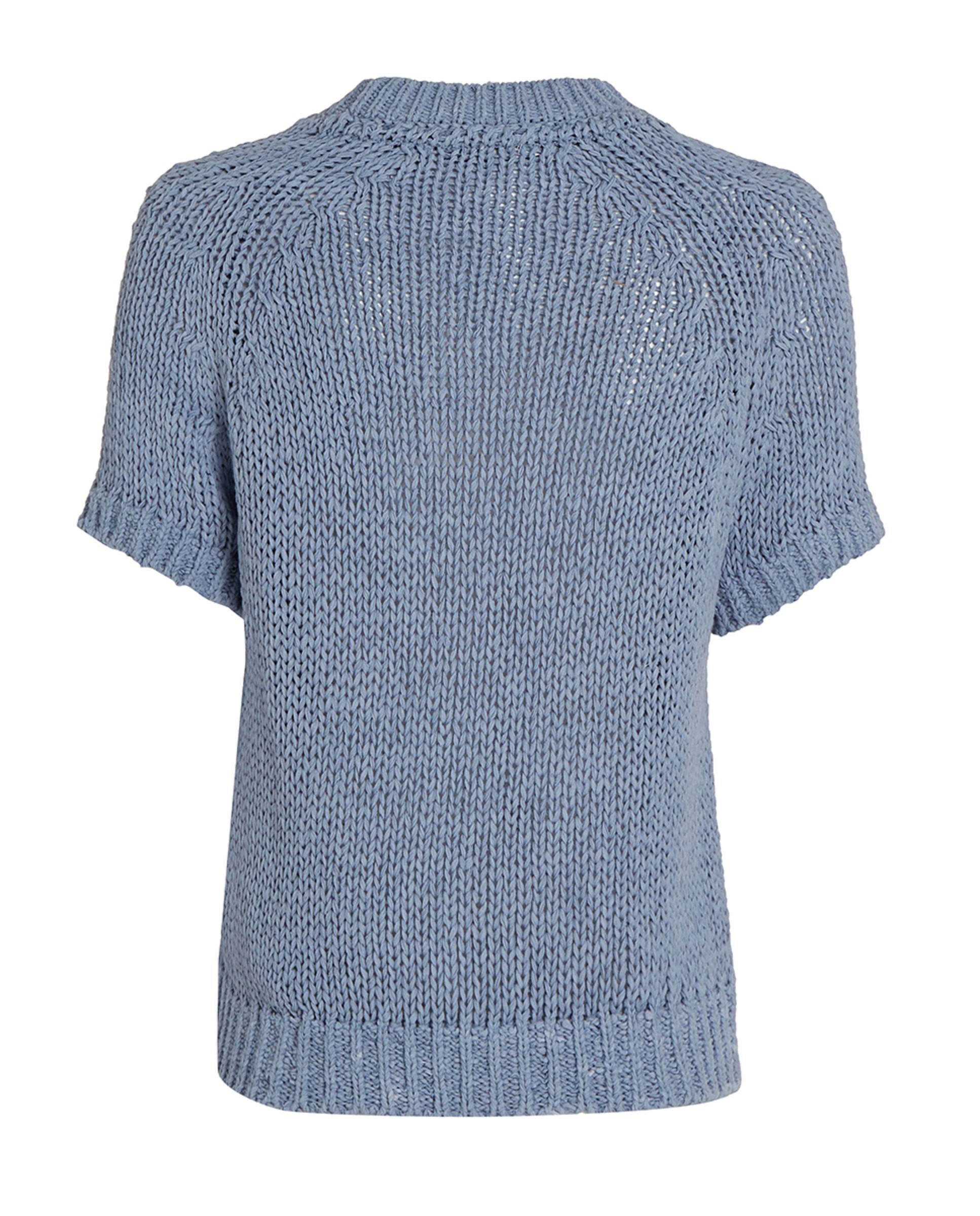 Camisola de malha com manga curta Azul-2