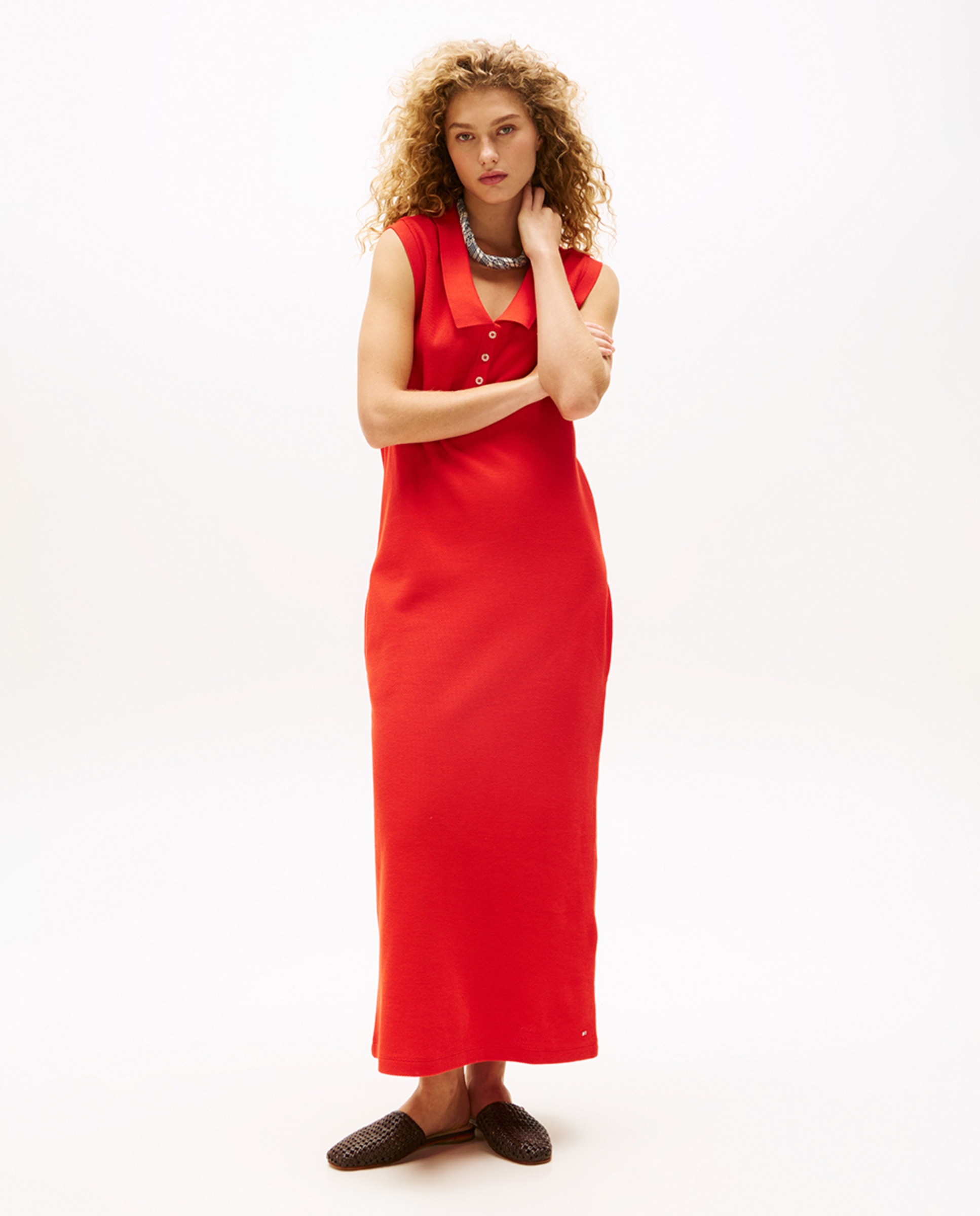 Imagem 0 de TH SS25 RUNWAY Vestido Comprido Tipo Polo sem Mangas