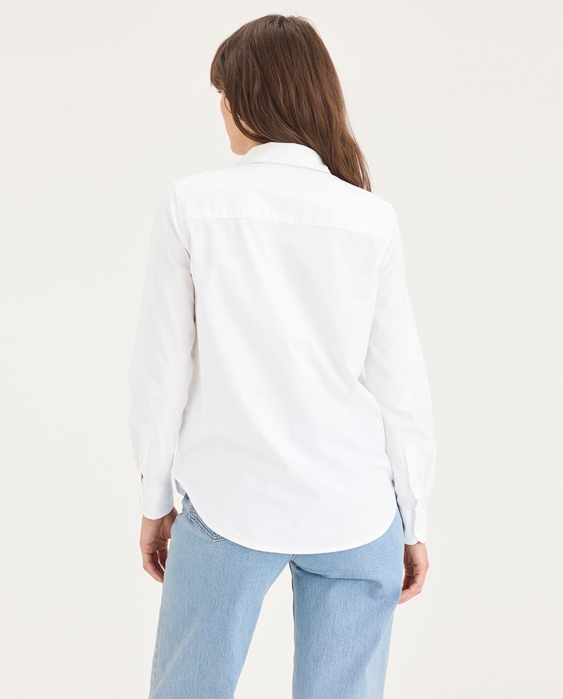 Camisa Oxford com Bolso Branco-2